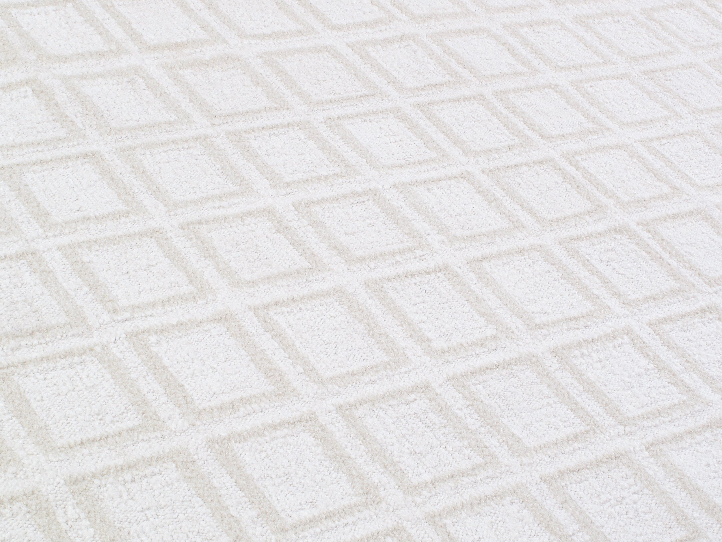 Ivory Grid Relief Flatweave Rug