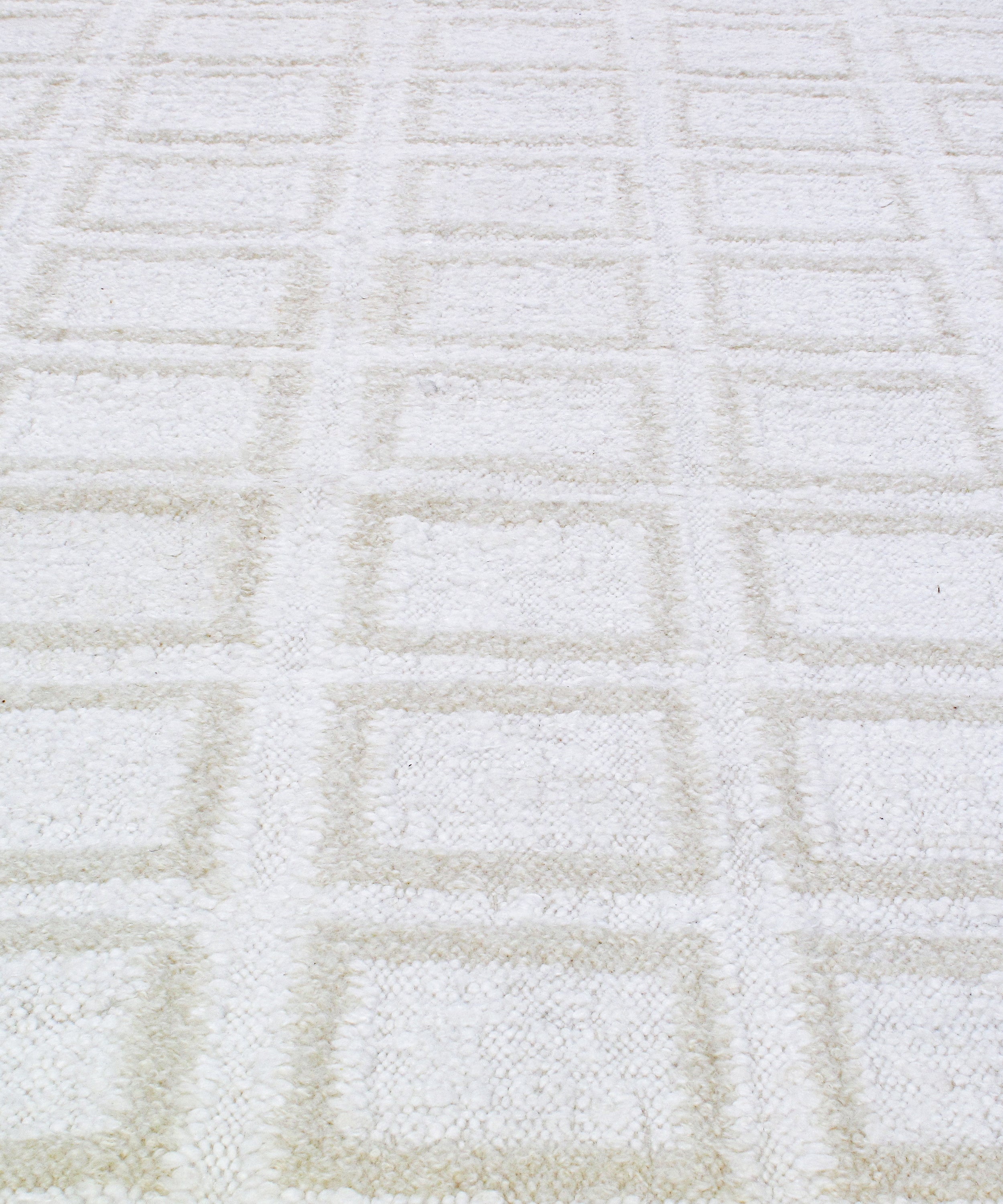 Ivory Grid Relief Flatweave Rug