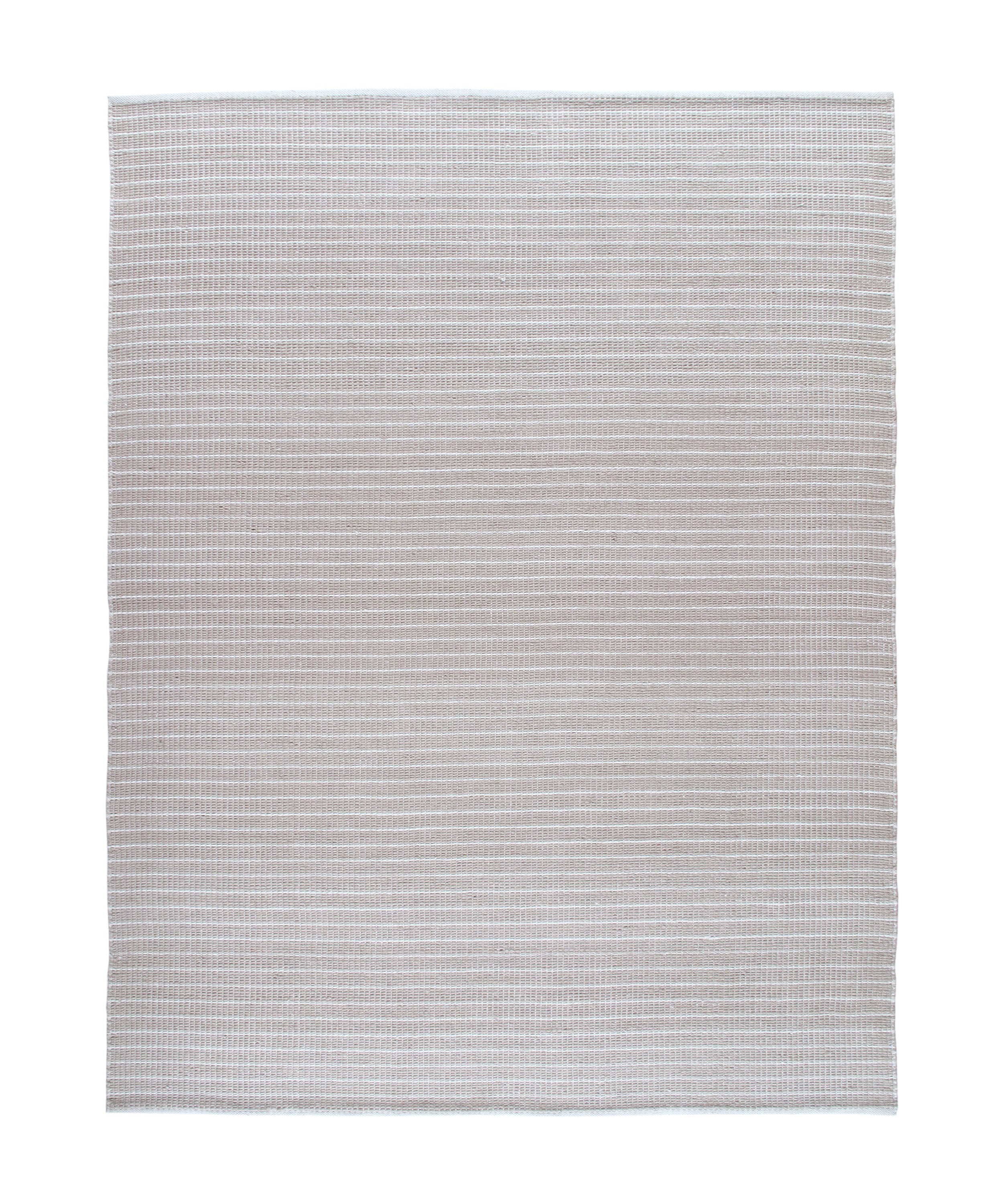 Minimalist Handwoven Flatweave Rug in Soft Taupe and Ivory