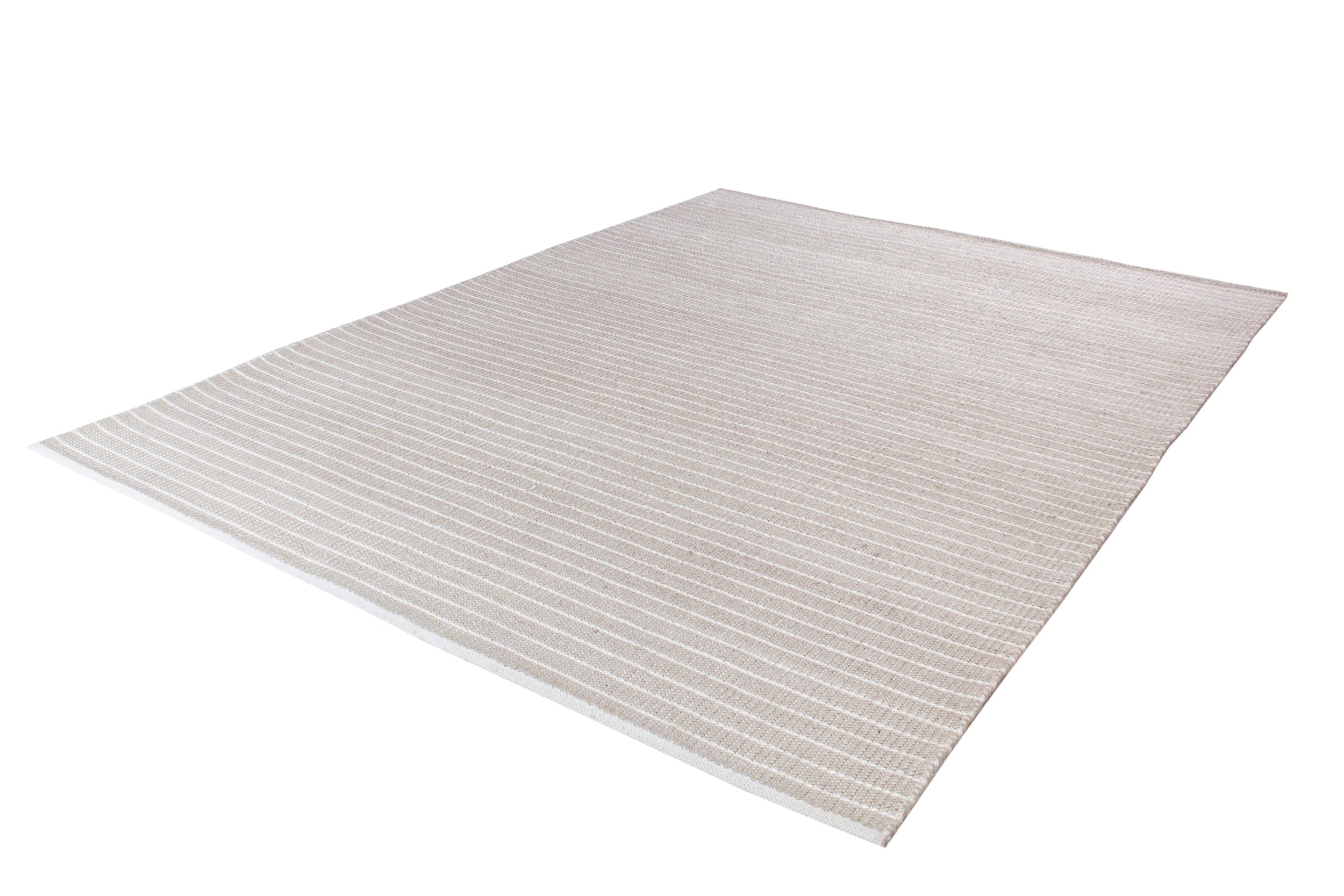 Minimalist Handwoven Flatweave Rug in Soft Taupe and Ivory