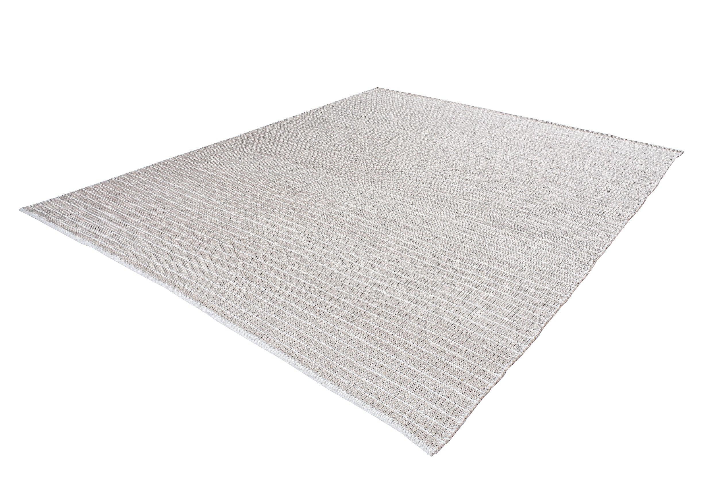 Minimalist Handwoven Flatweave Rug in Soft Taupe and Ivory