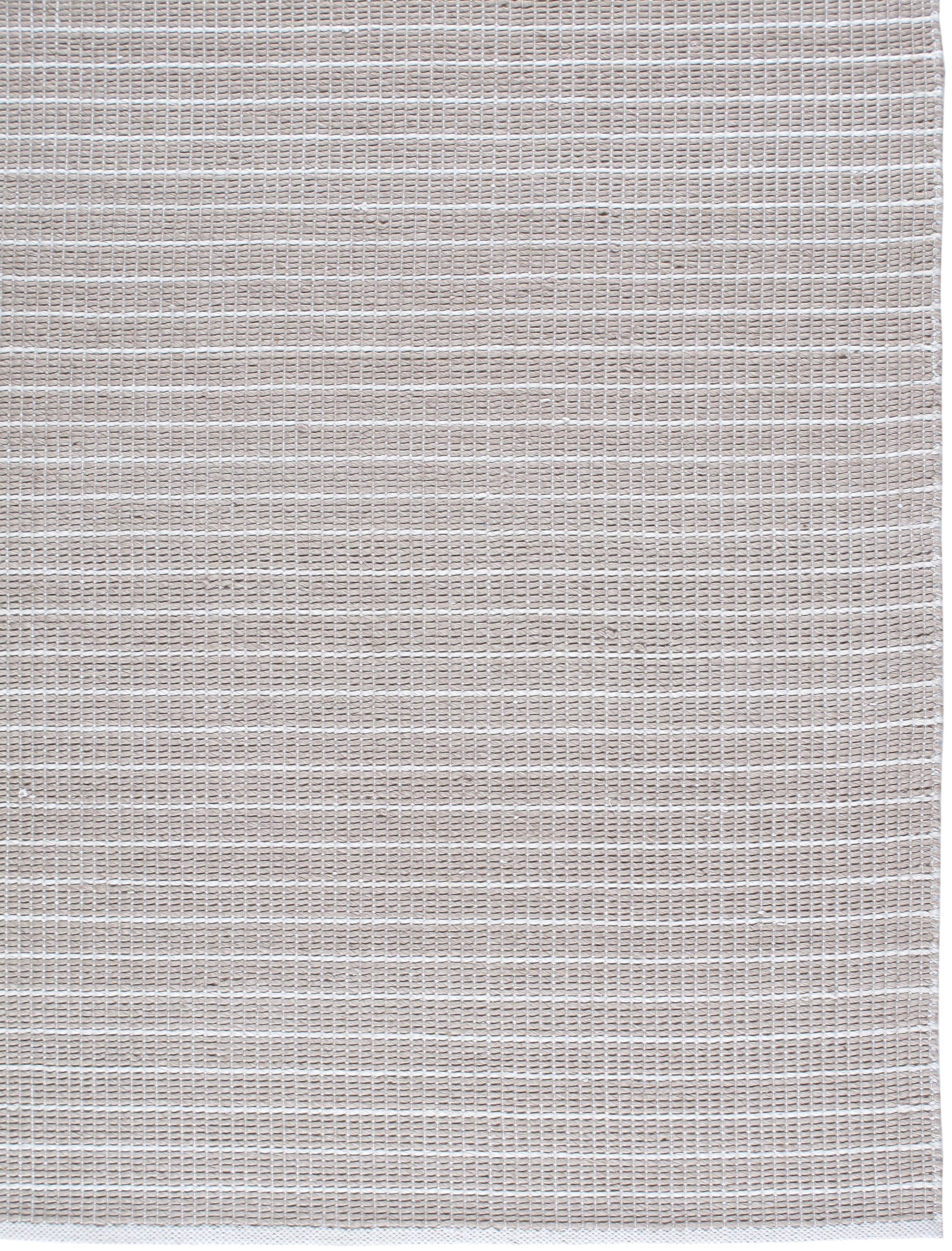 Minimalist Handwoven Flatweave Rug in Soft Taupe and Ivory