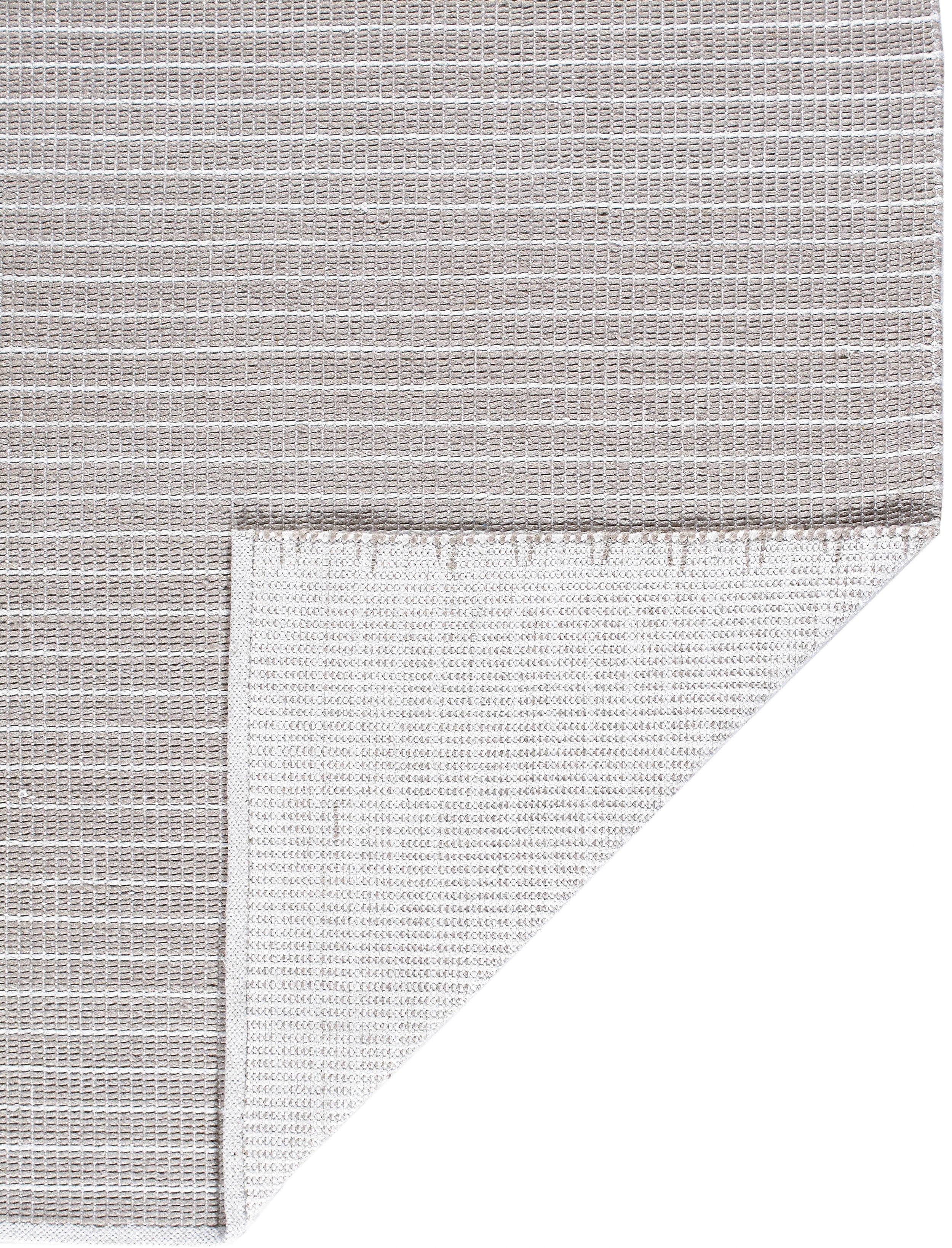 Minimalist Handwoven Flatweave Rug in Soft Taupe and Ivory