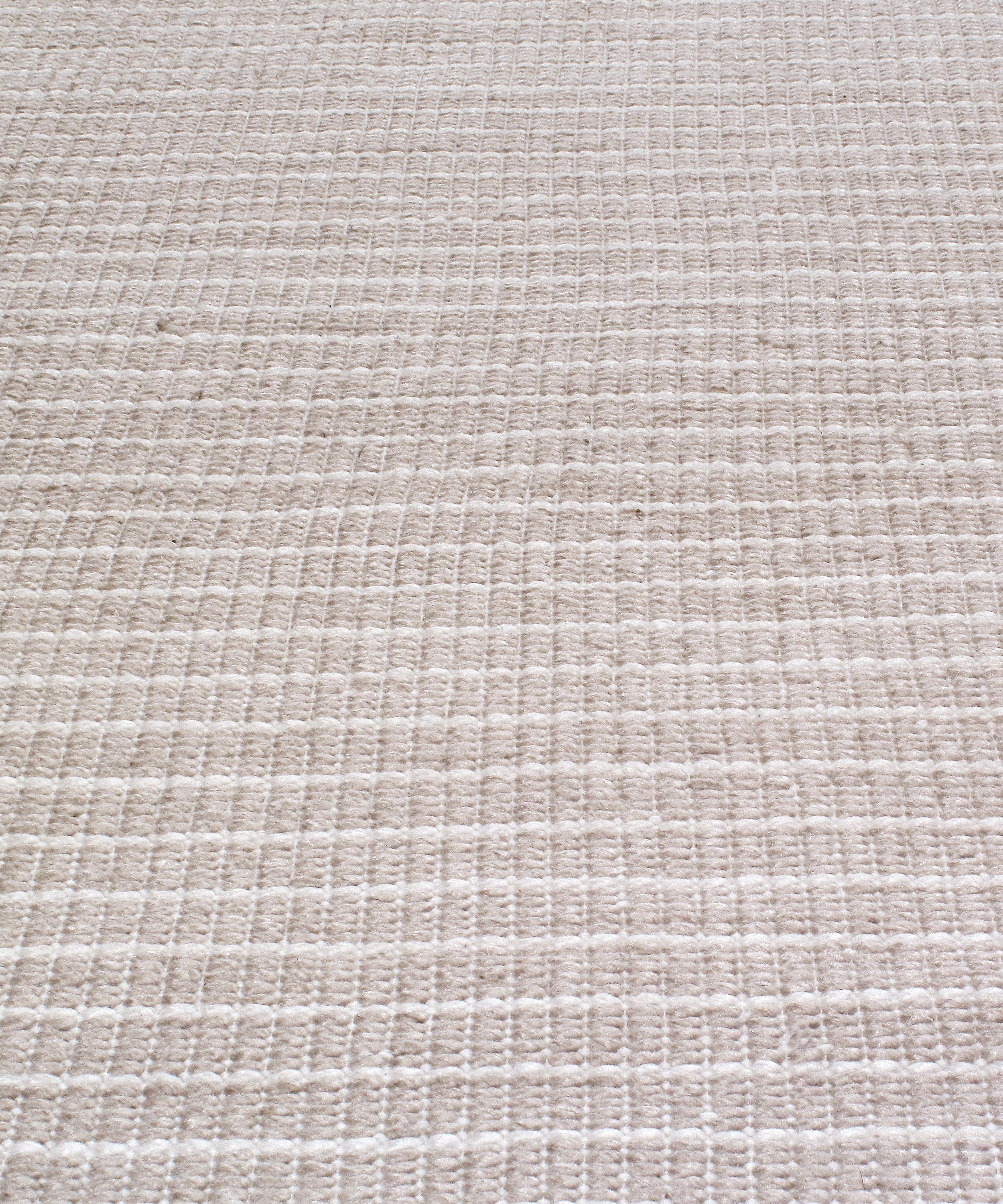 Minimalist Handwoven Flatweave Rug in Soft Taupe and Ivory
