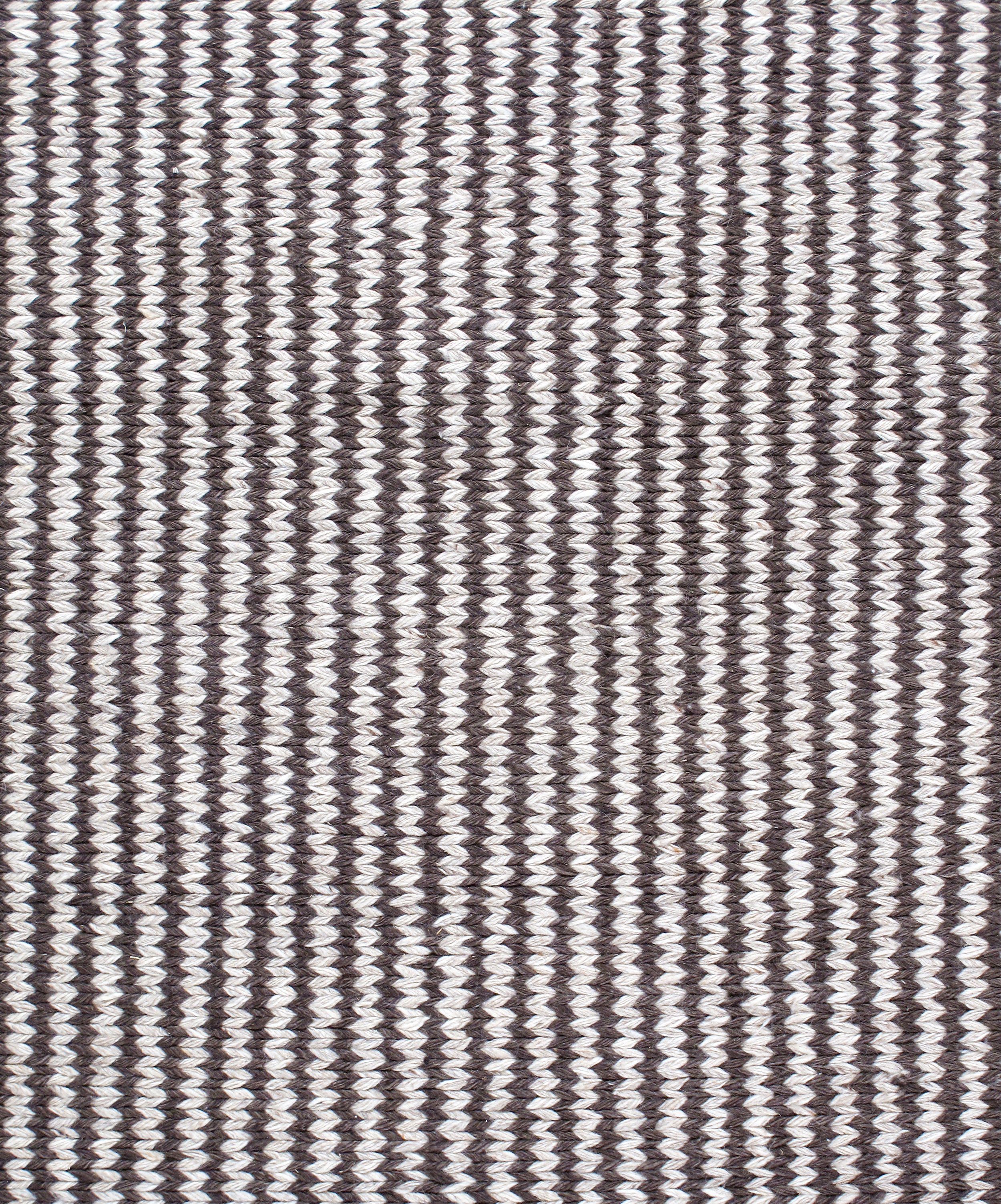 Contemporary Handwoven Flatweave Rug in Espresso and Ivory Pinstripes