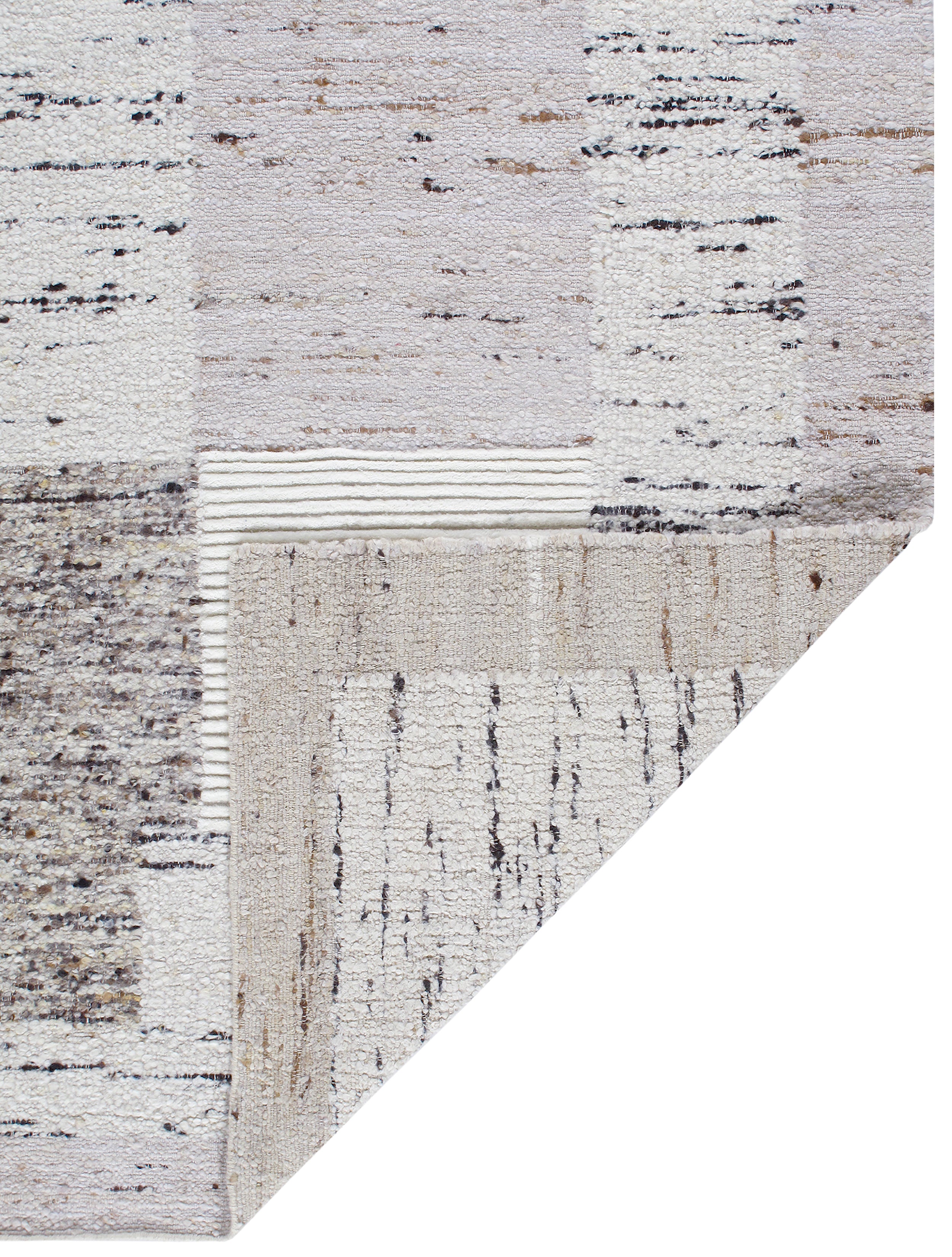 Modern Abstract Wool Rug in Neutral Earth and Ash Tones