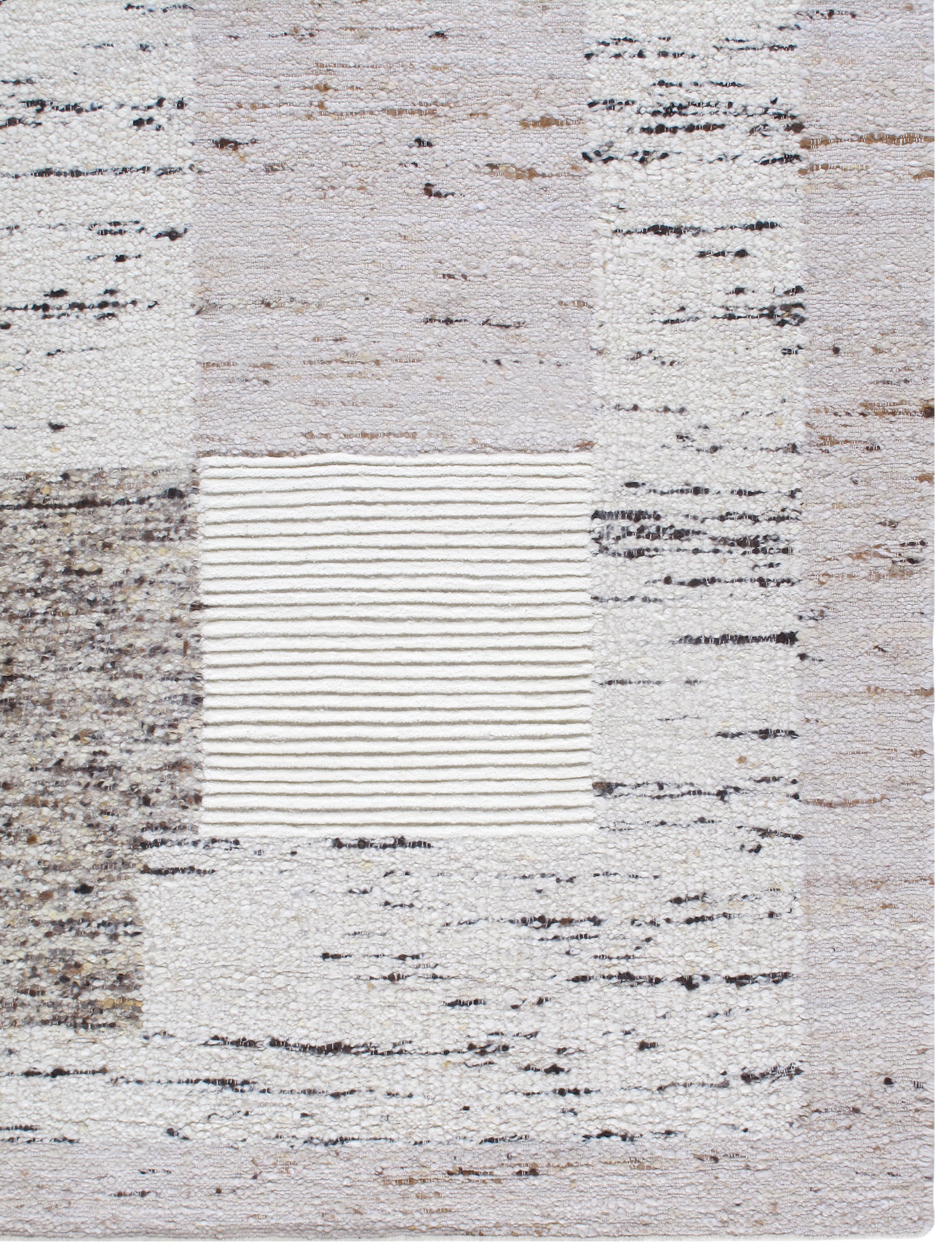 Modern Abstract Wool Rug in Neutral Earth and Ash Tones