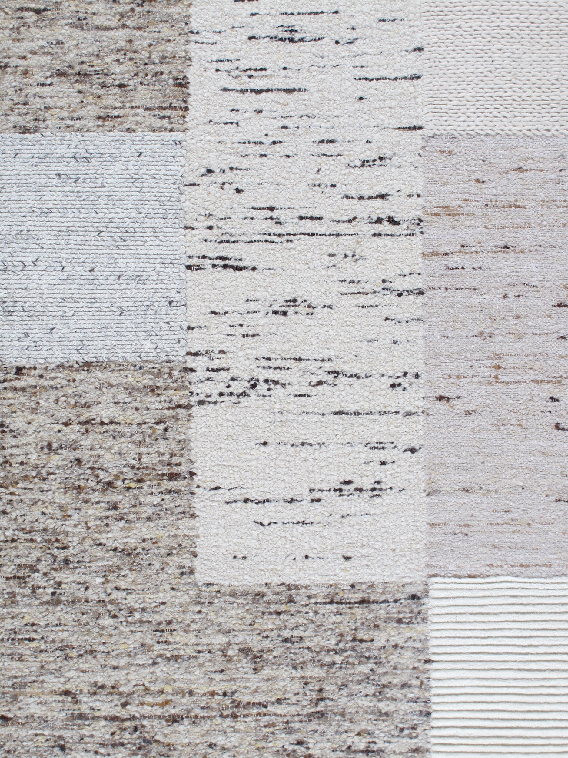 Modern Abstract Wool Rug in Neutral Earth and Ash Tones