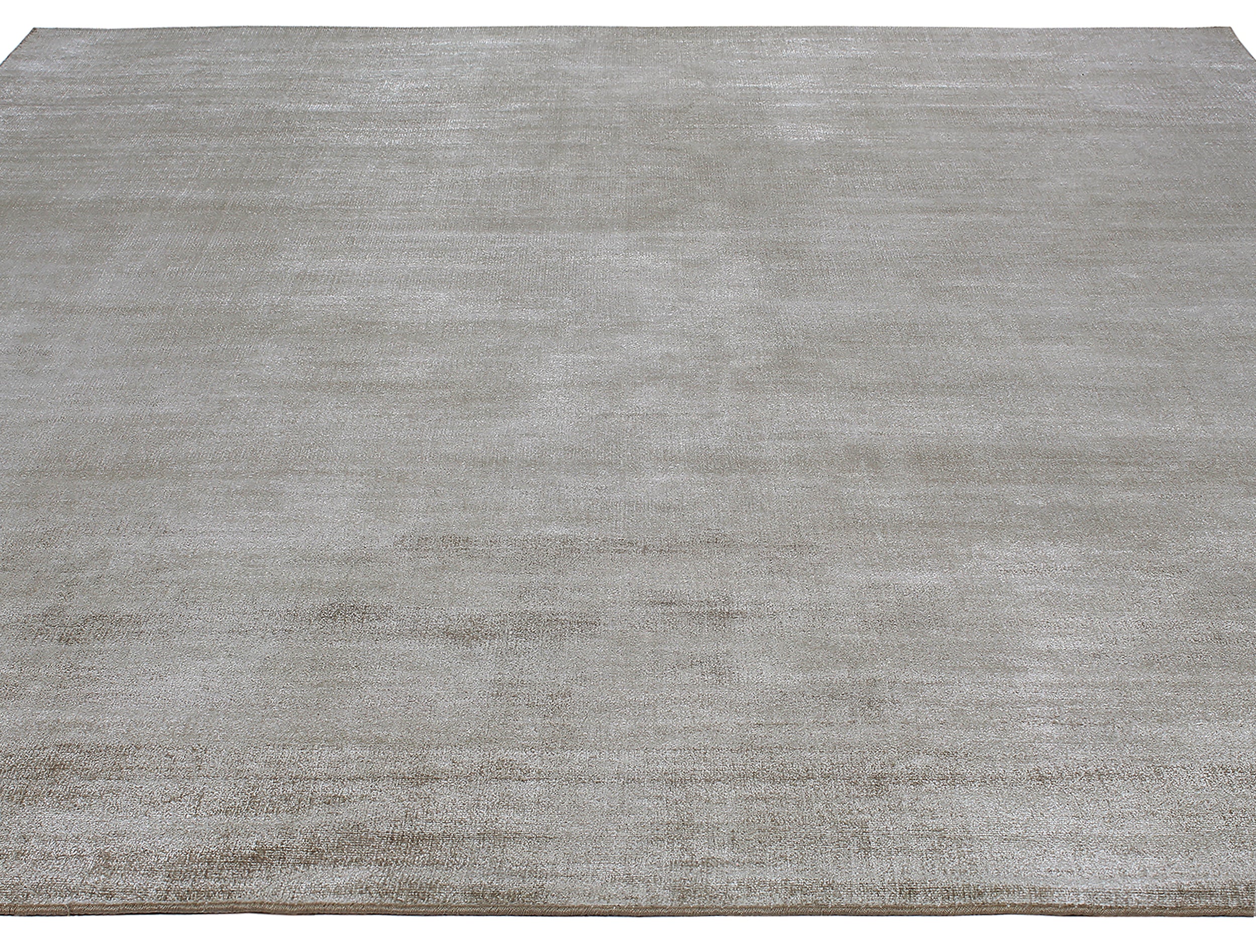 Handwoven Solid Wool Rug in Warm Greige and Sand Tones
