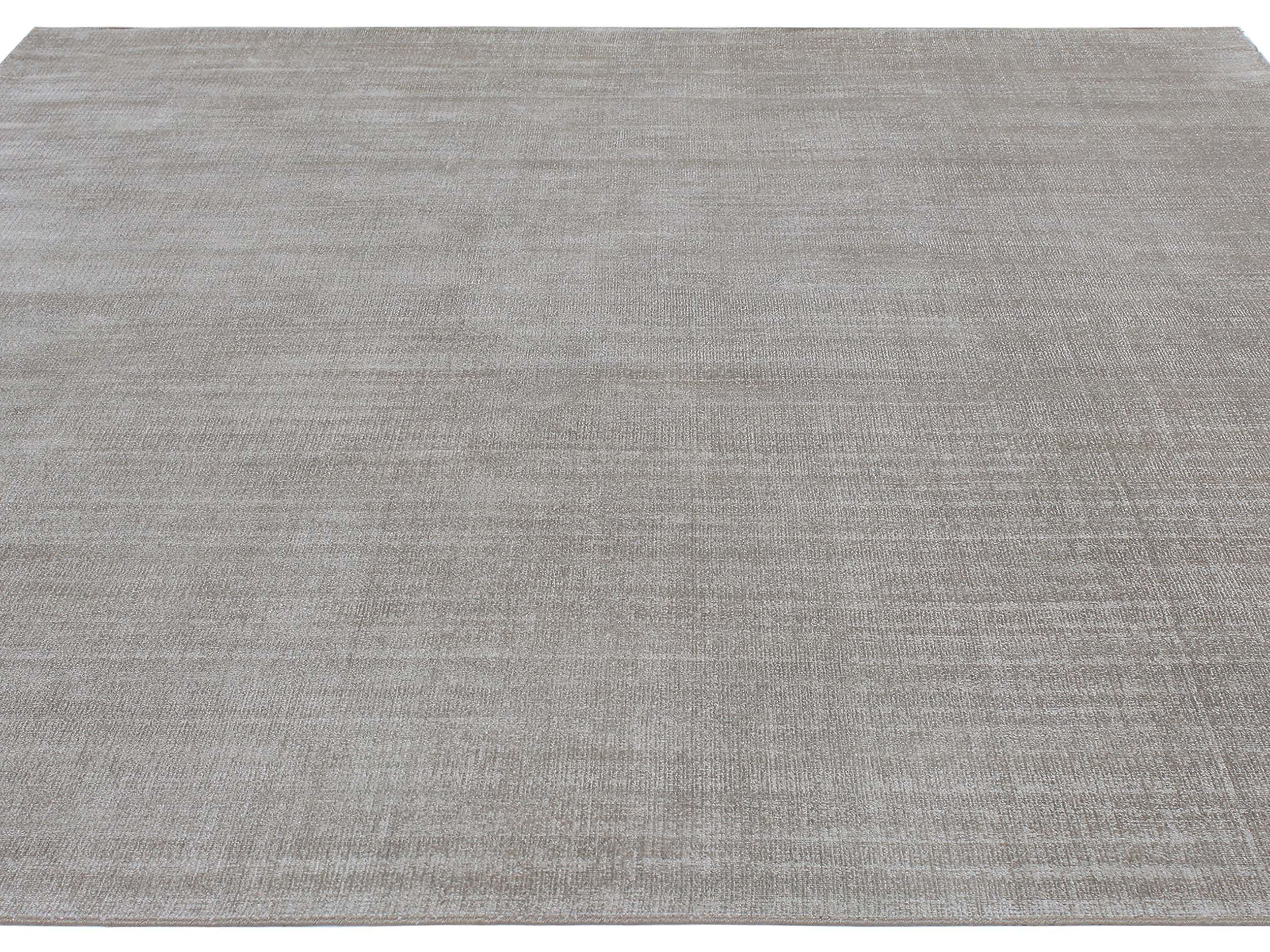 Handwoven Solid Wool Rug in Warm Greige and Sand Tones