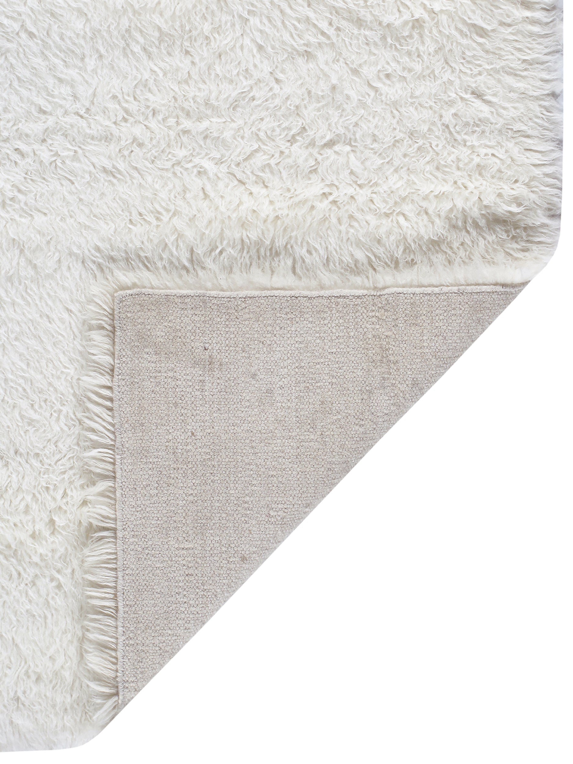 Ivory Shag Wool Rug – Luxe Handwoven High-Pile Carpet