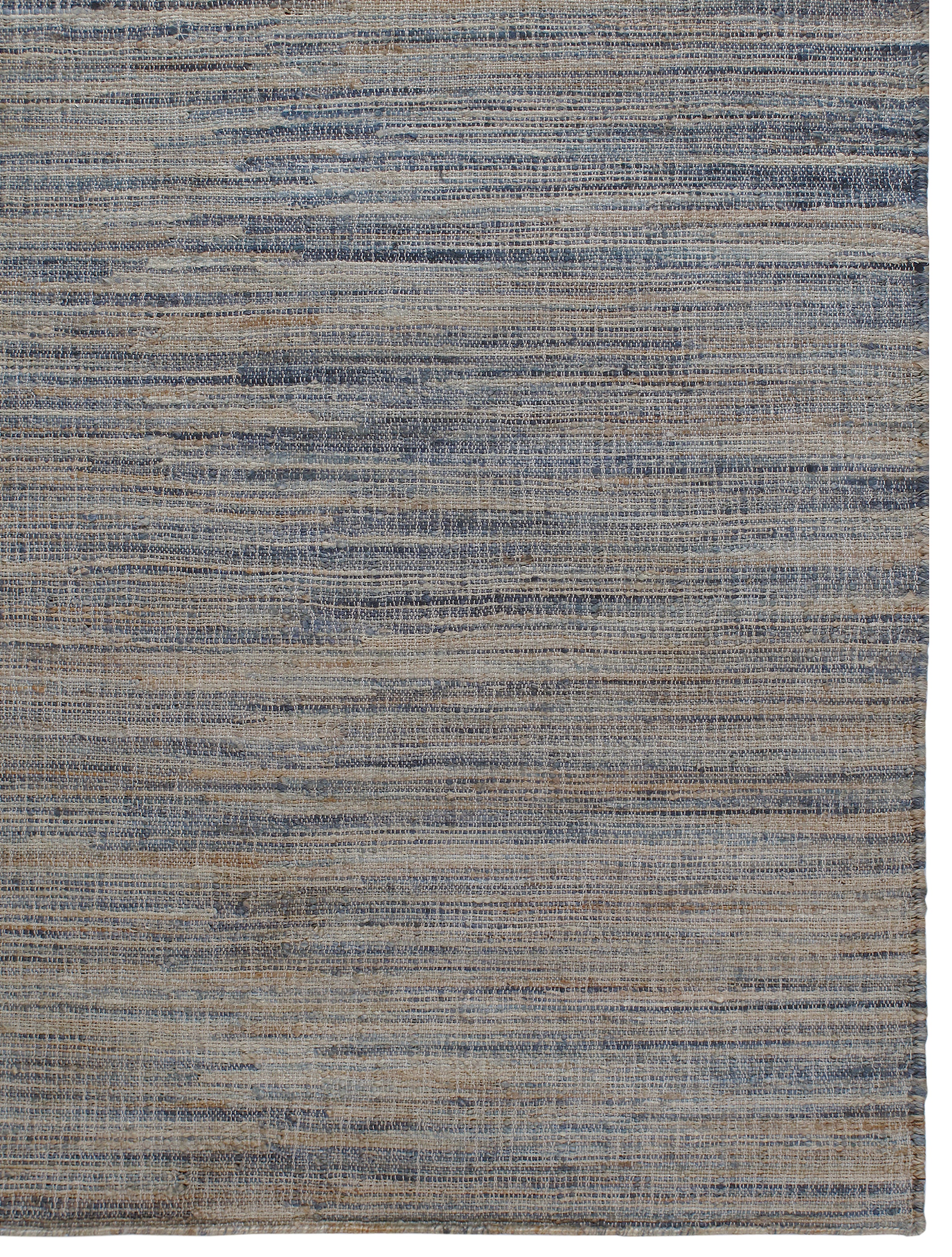 Textural Wool Flatweave Rug in Denim Blue and Driftwood Grey