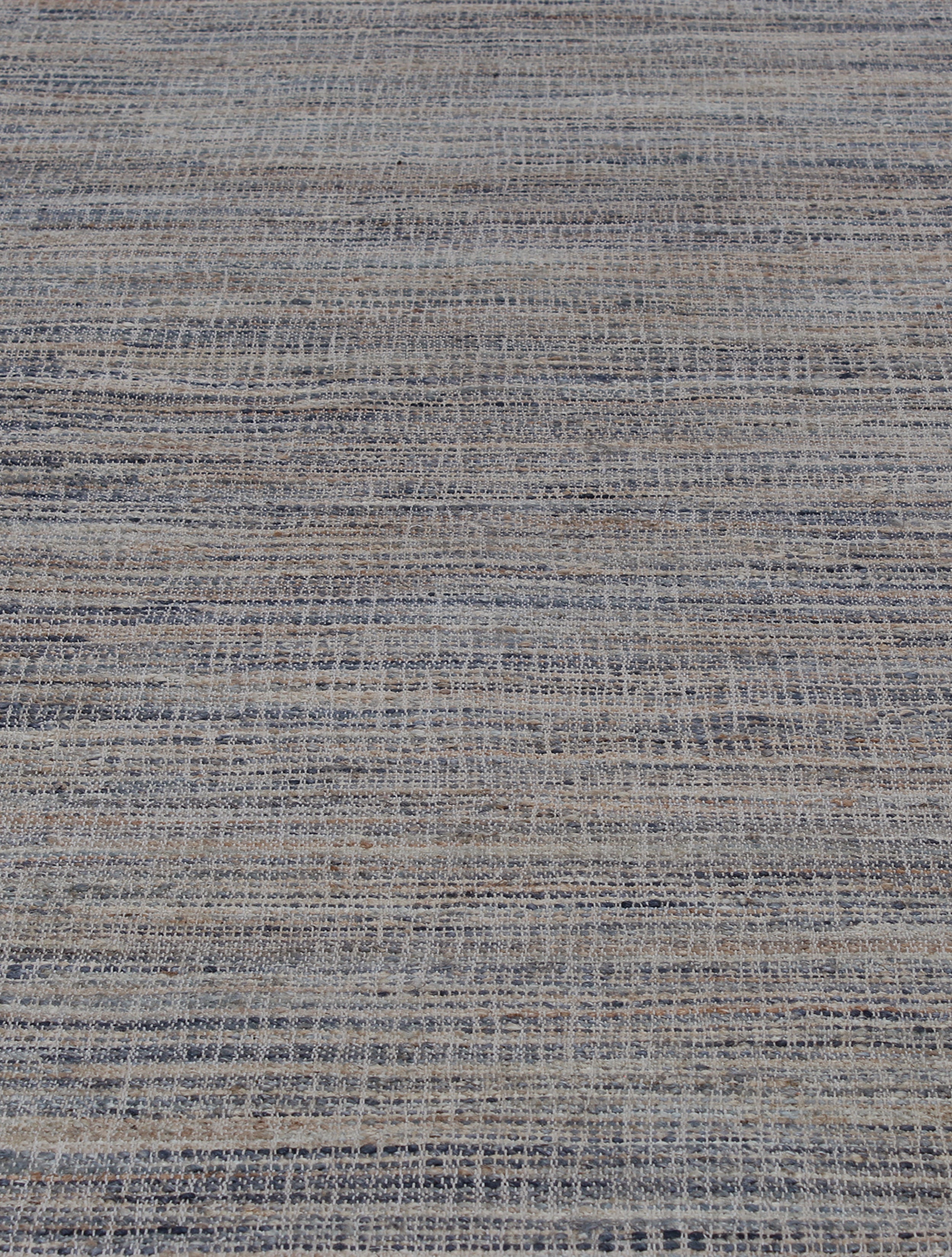 Textural Wool Flatweave Rug in Denim Blue and Driftwood Grey