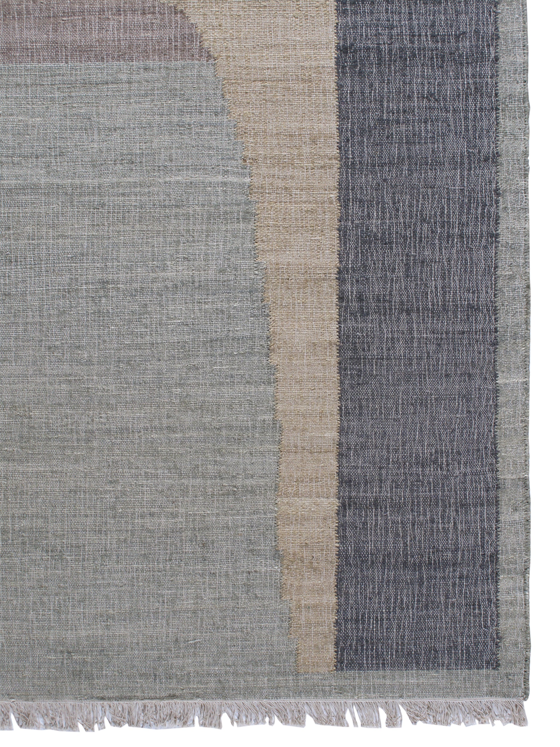 Modern Abstract Flatweave Rug in Slate, Sand, and Mineral Tones
