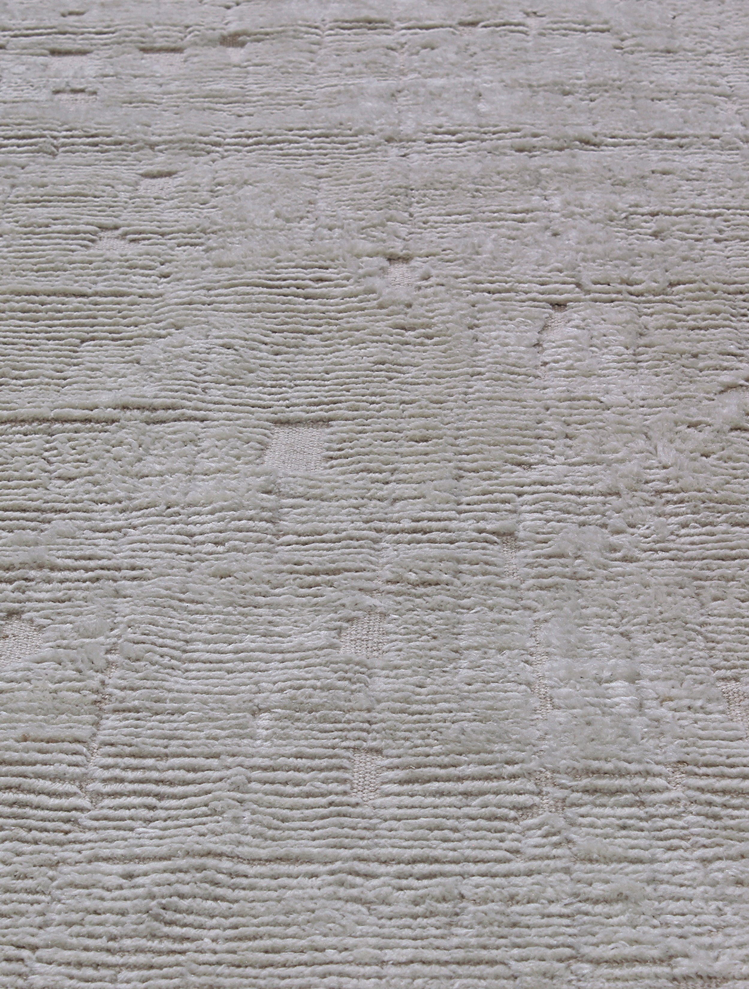 Modern Carved Wool Rug in Warm Greige with Linear Texture and Cut Accents
