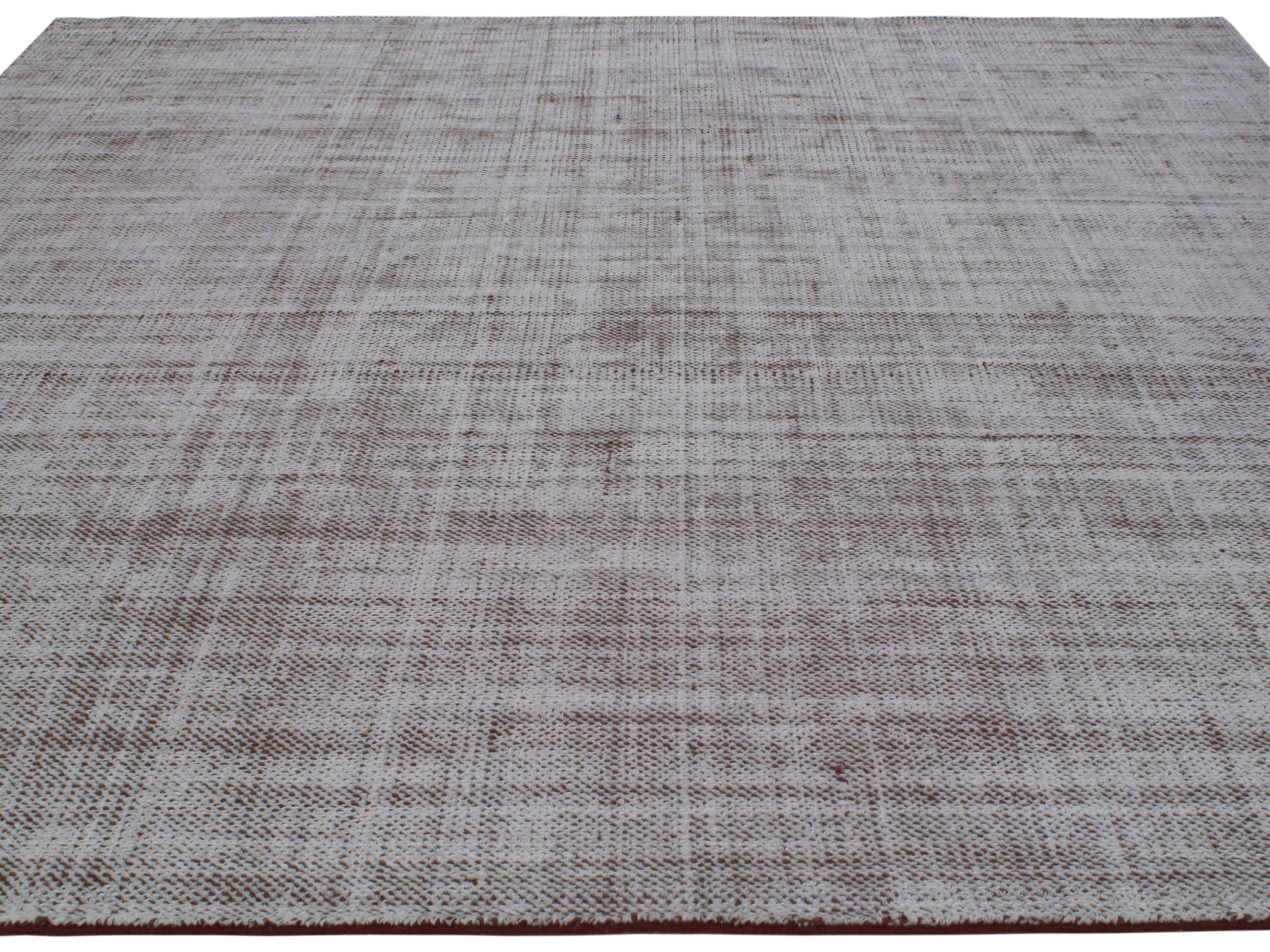 Handwoven Textural Rug in Heathered Charcoal and Ash Grey