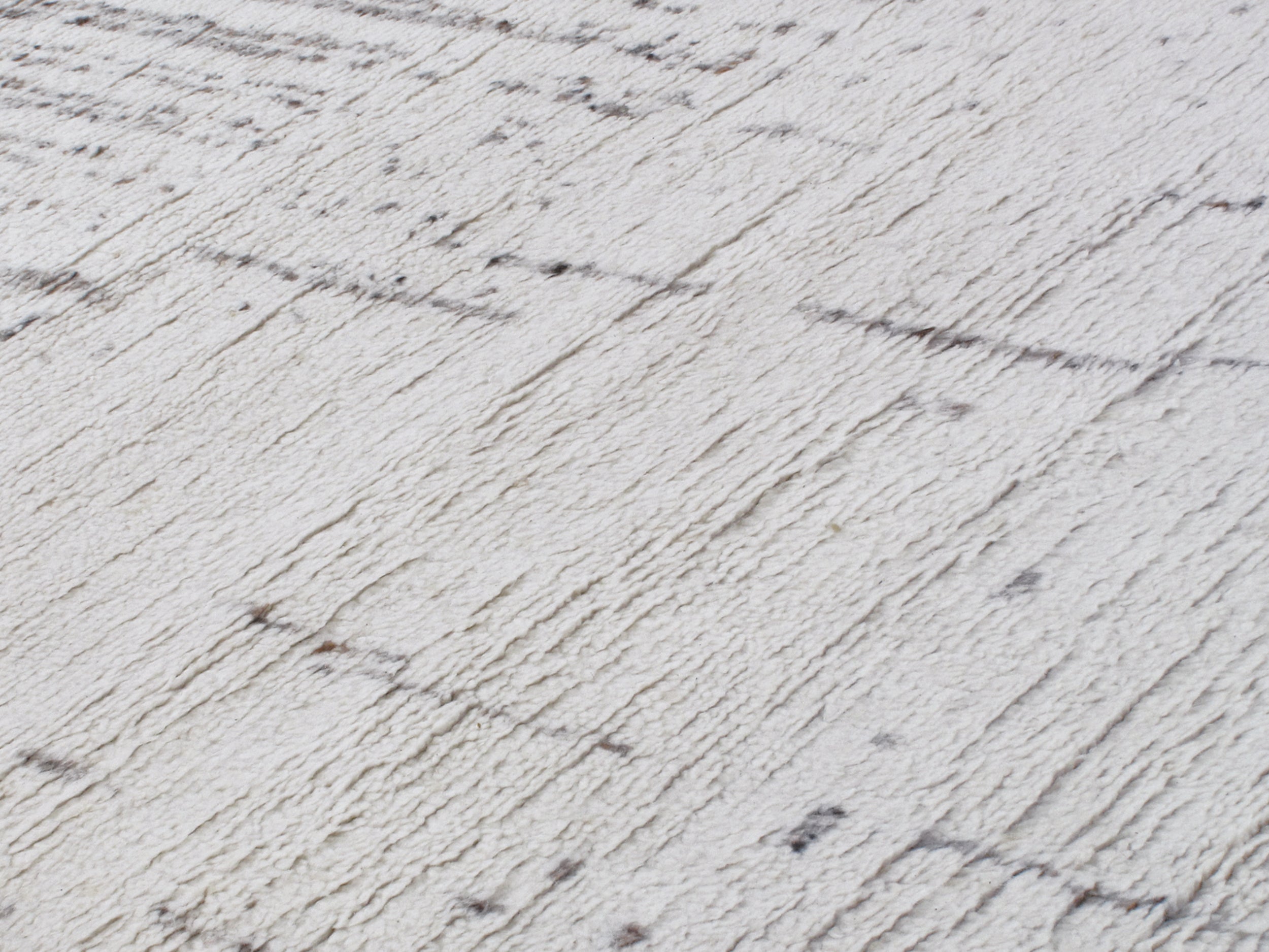 Abstract Linear Wool Rug in Ivory with Charcoal Textured Accents