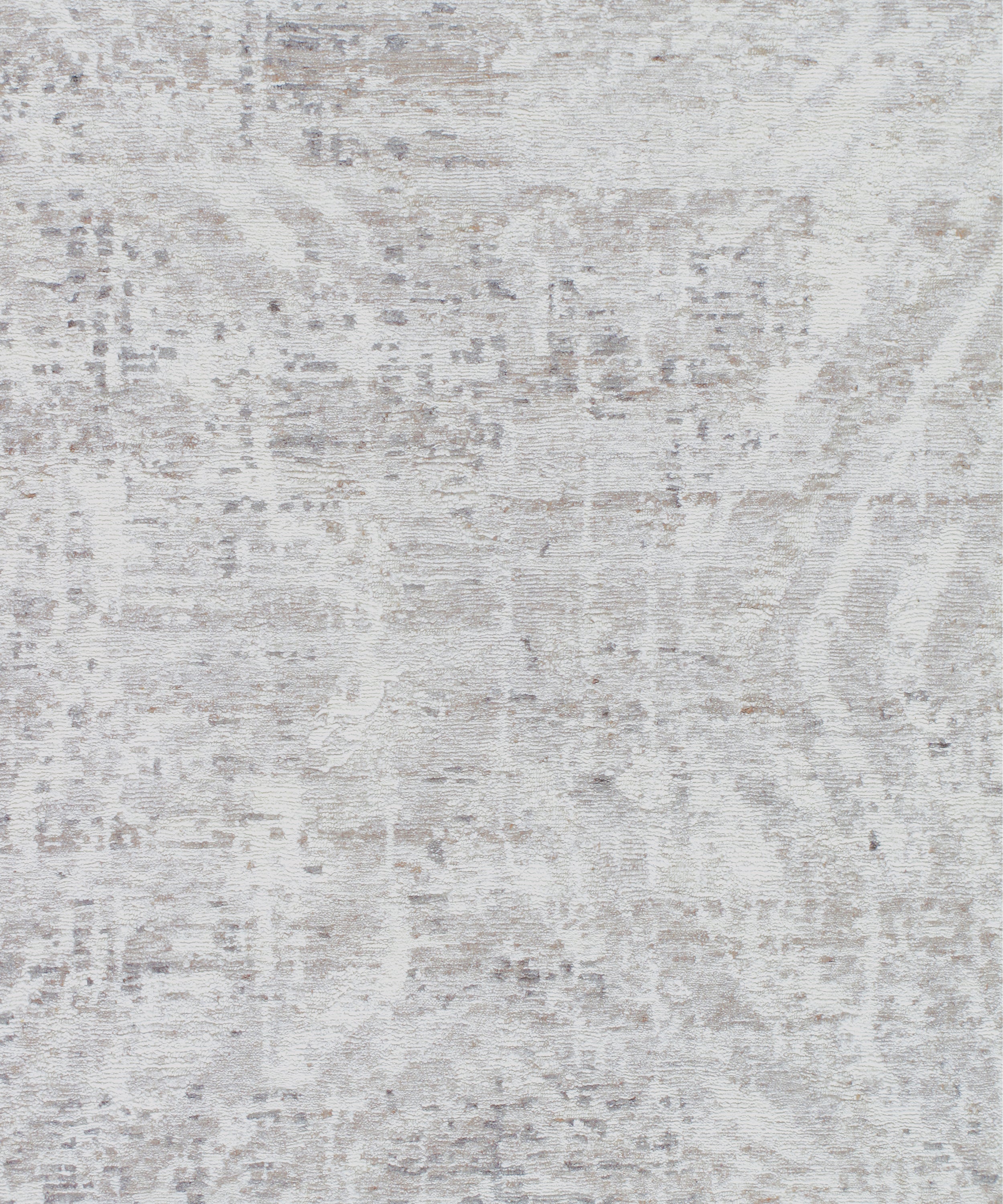 Contemporary Minimalist Hand-Knotted Rug in Washed Beige