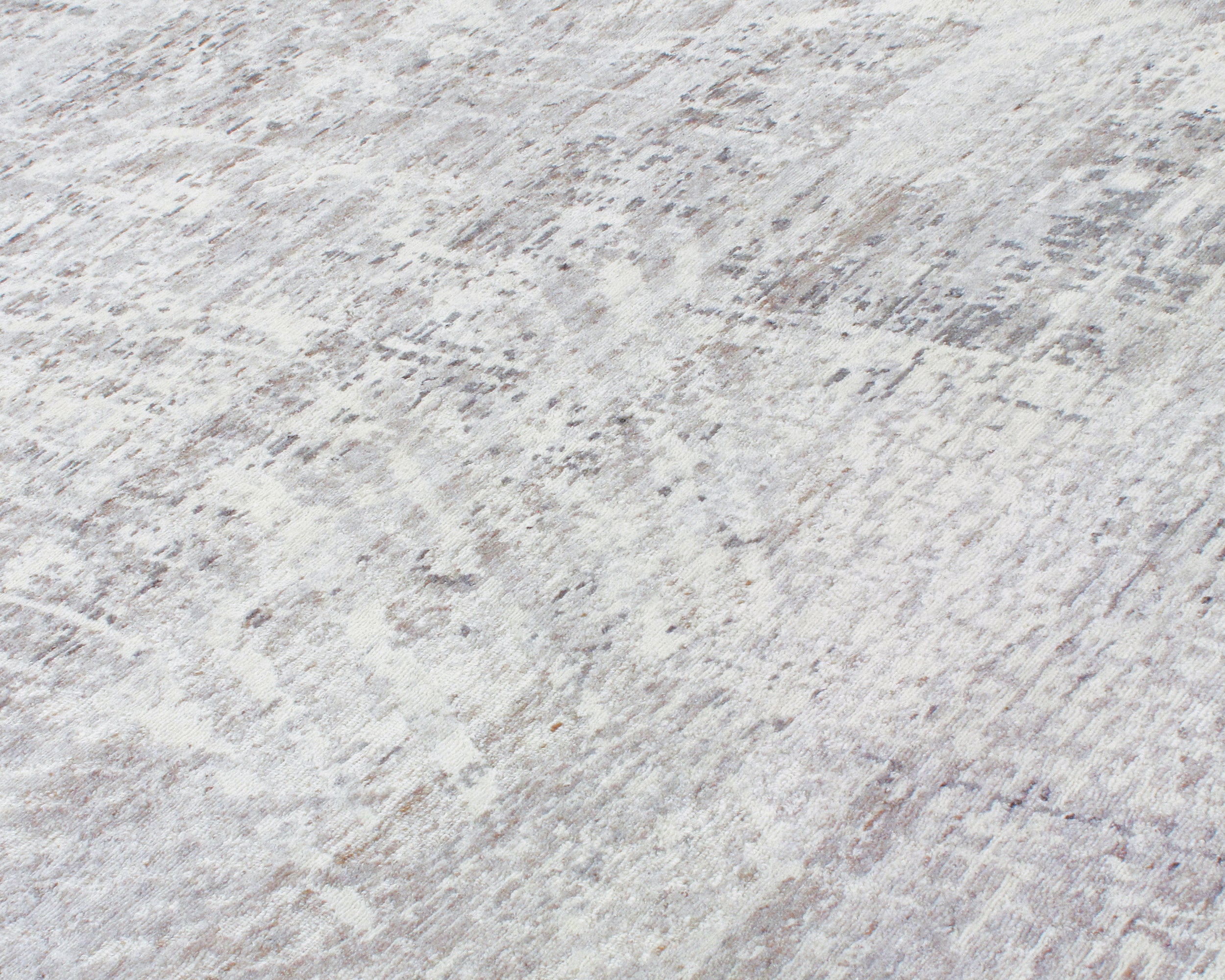 Contemporary Minimalist Hand-Knotted Rug in Washed Beige