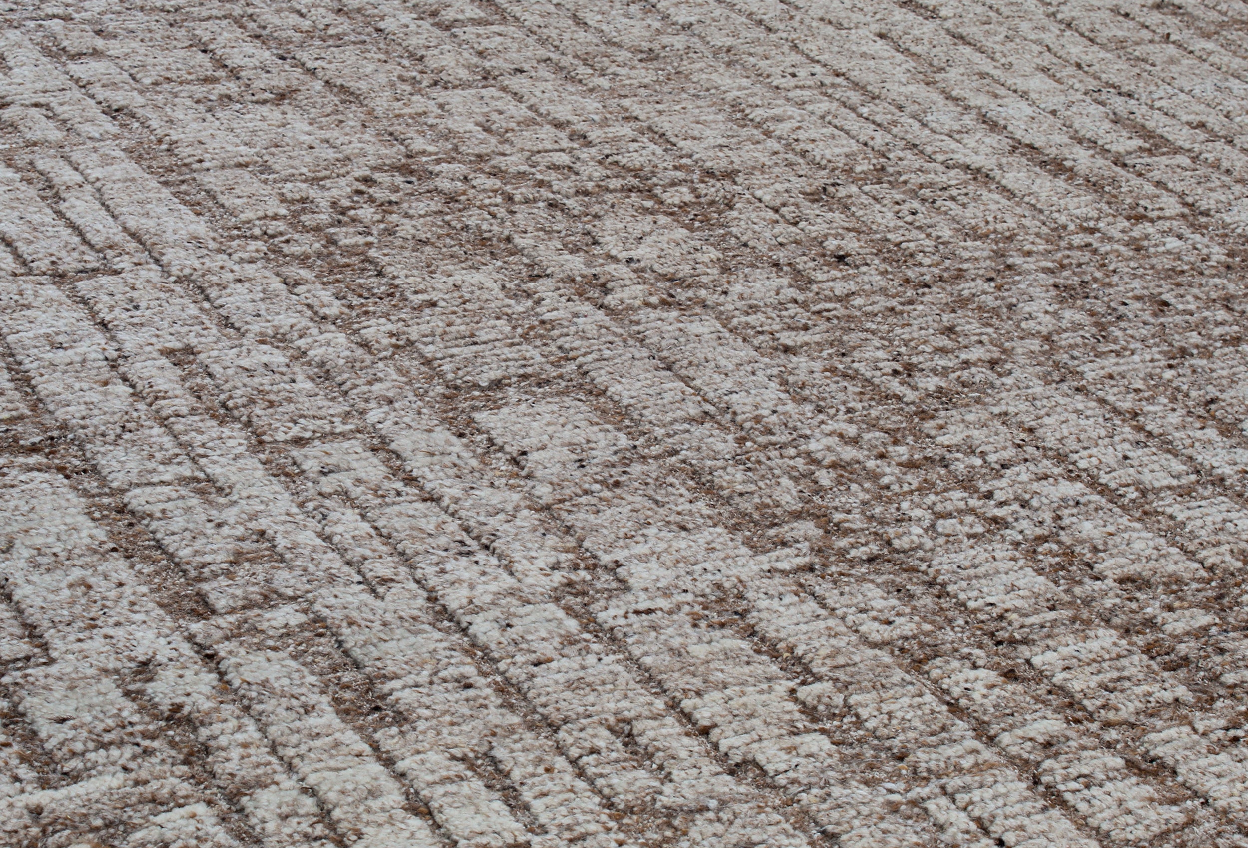 Contemporary Abstract Rug in Earthy Taupe and Stone