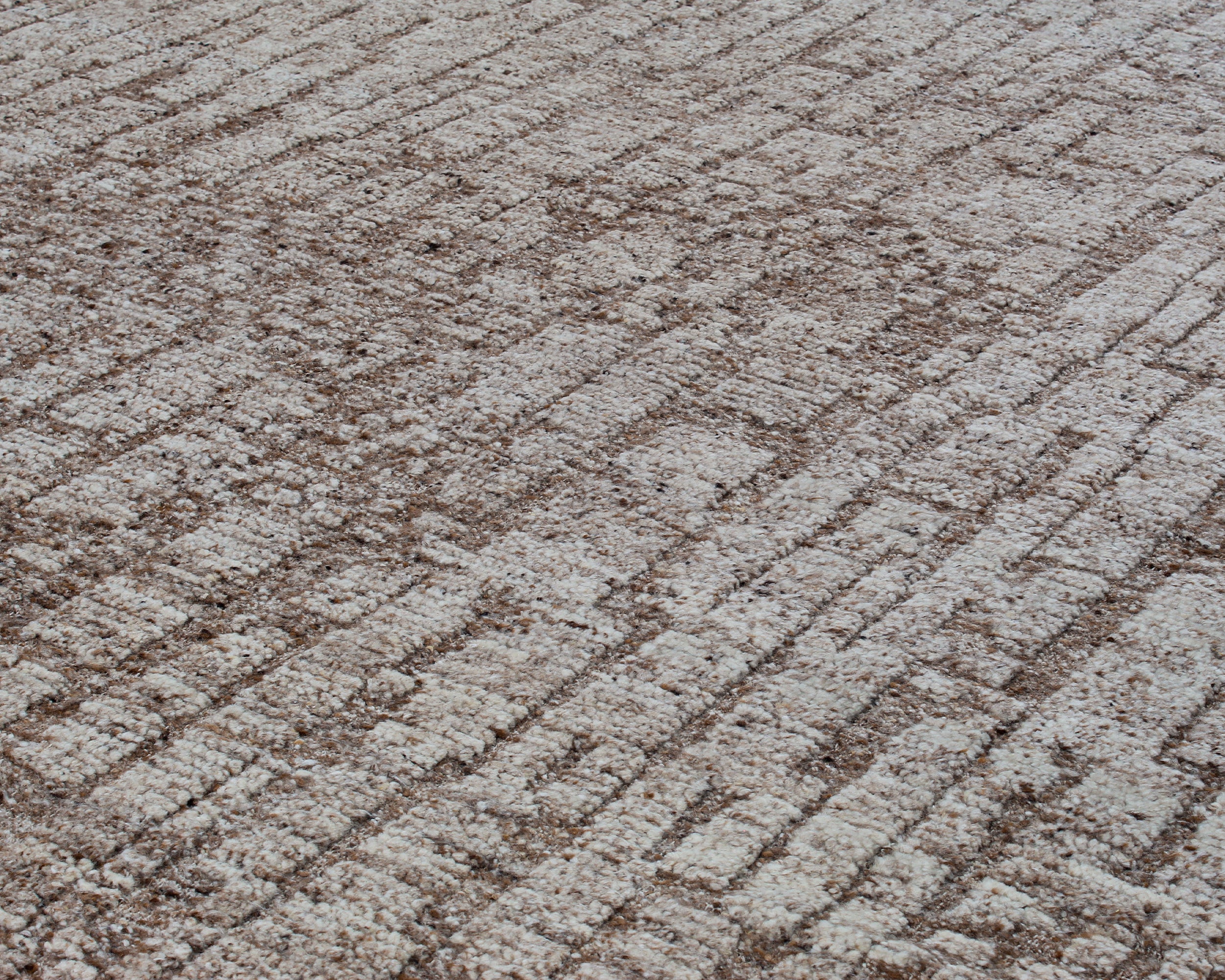 Contemporary Abstract Rug in Earthy Taupe and Stone