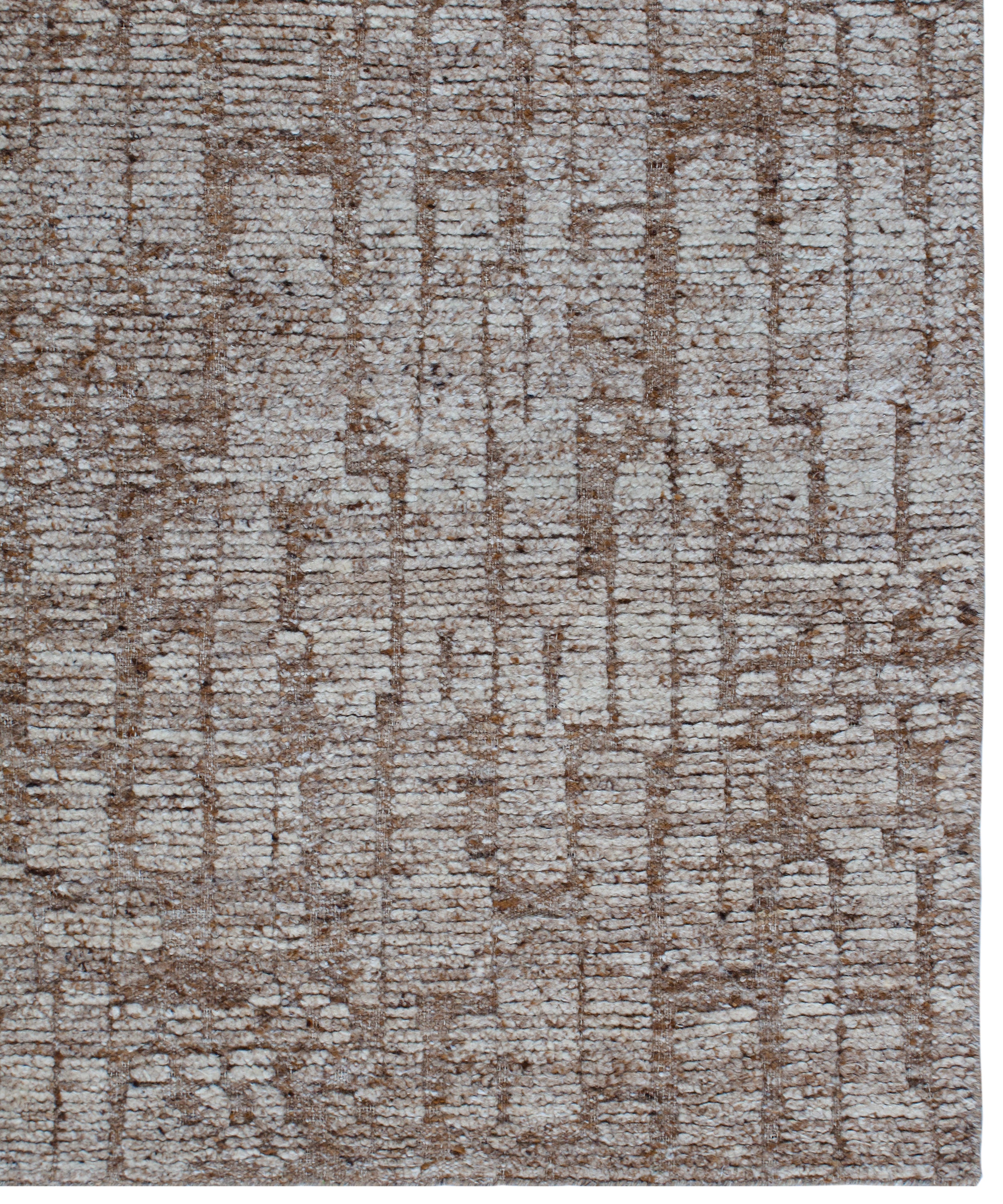Contemporary Abstract Rug in Earthy Taupe and Stone