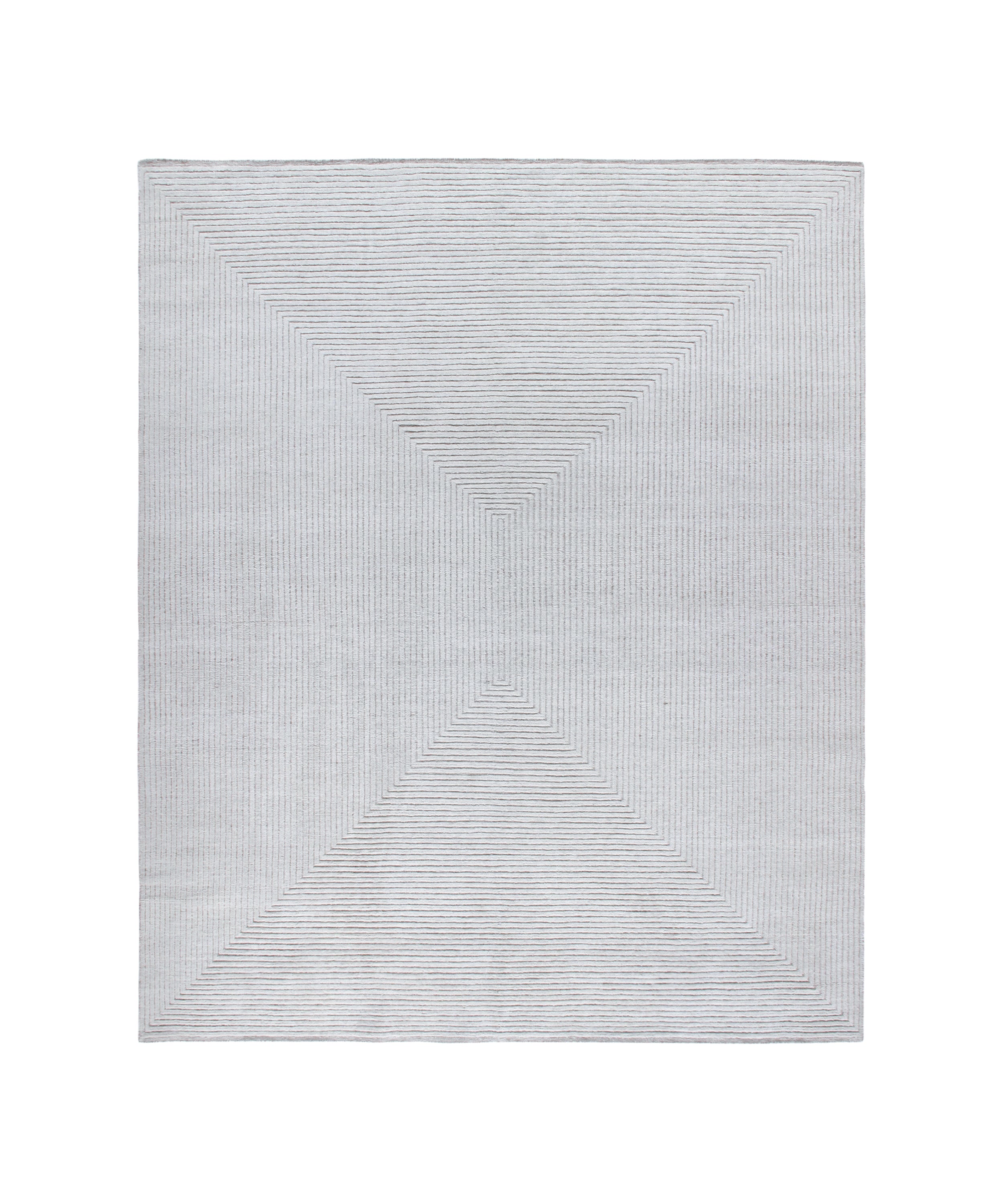 Minimalist Geometric Rug in Cool Silver and Graphite