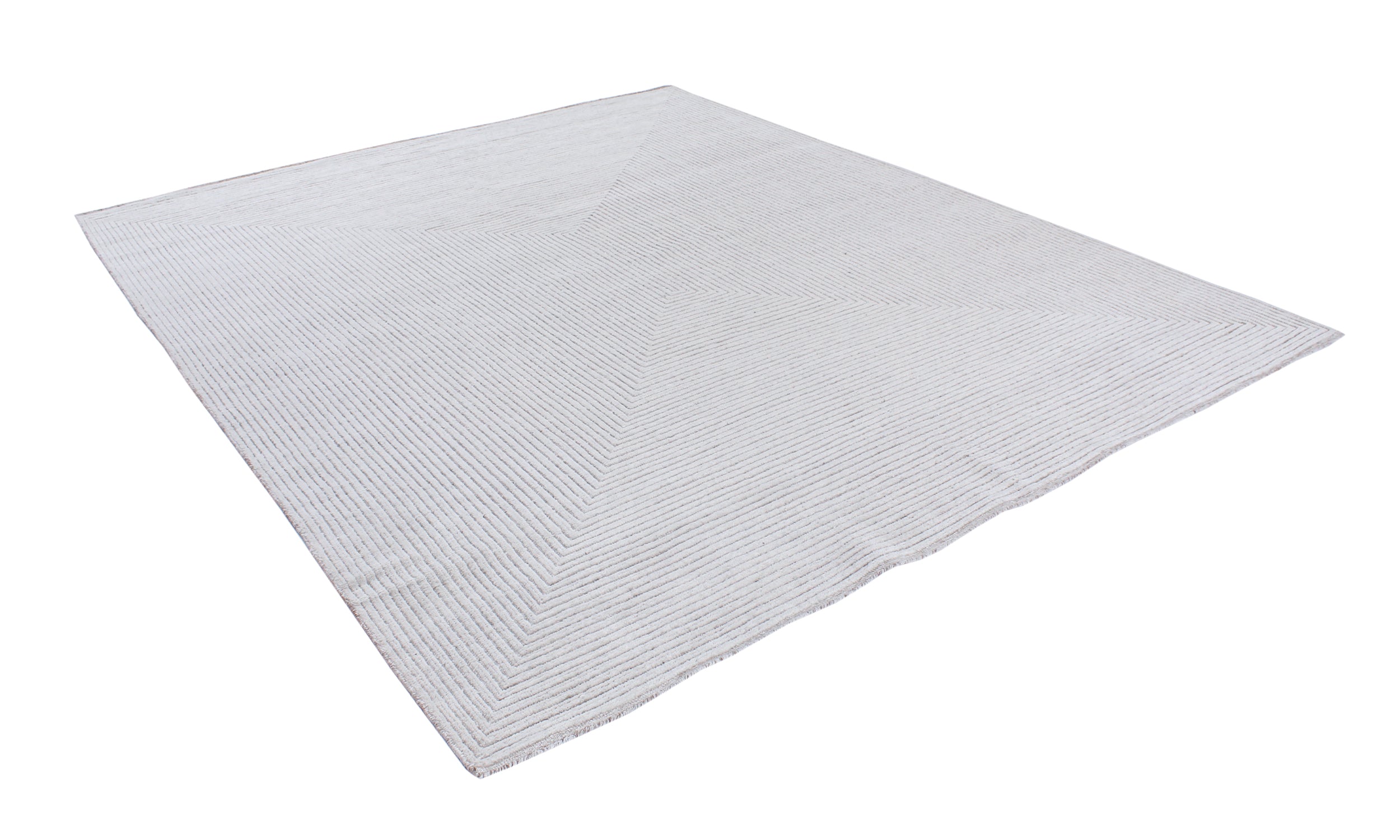 Minimalist Geometric Rug in Cool Silver and Graphite