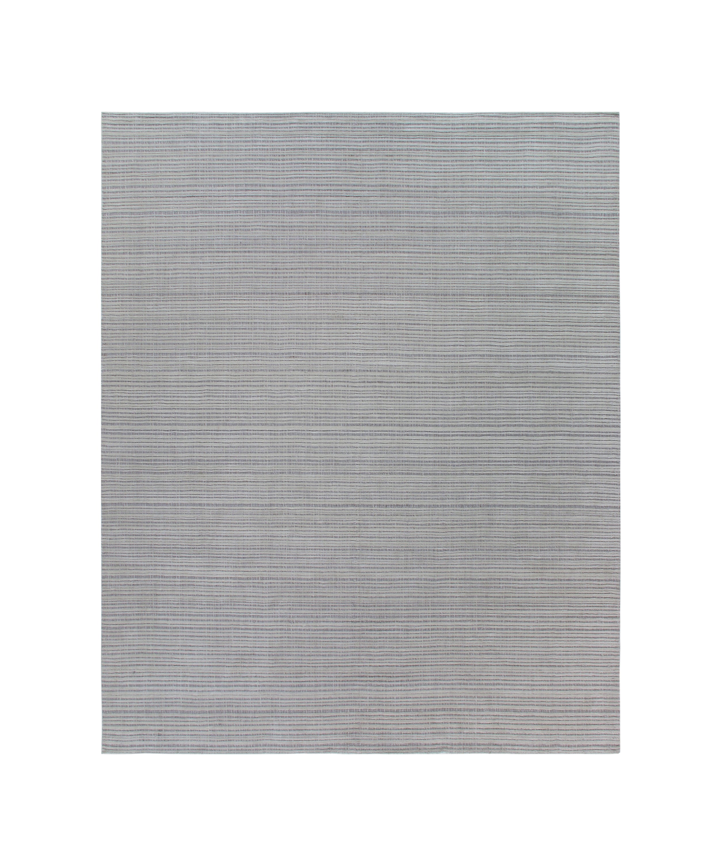 Contemporary Linear Weave Rug in Cool Graphite Grey