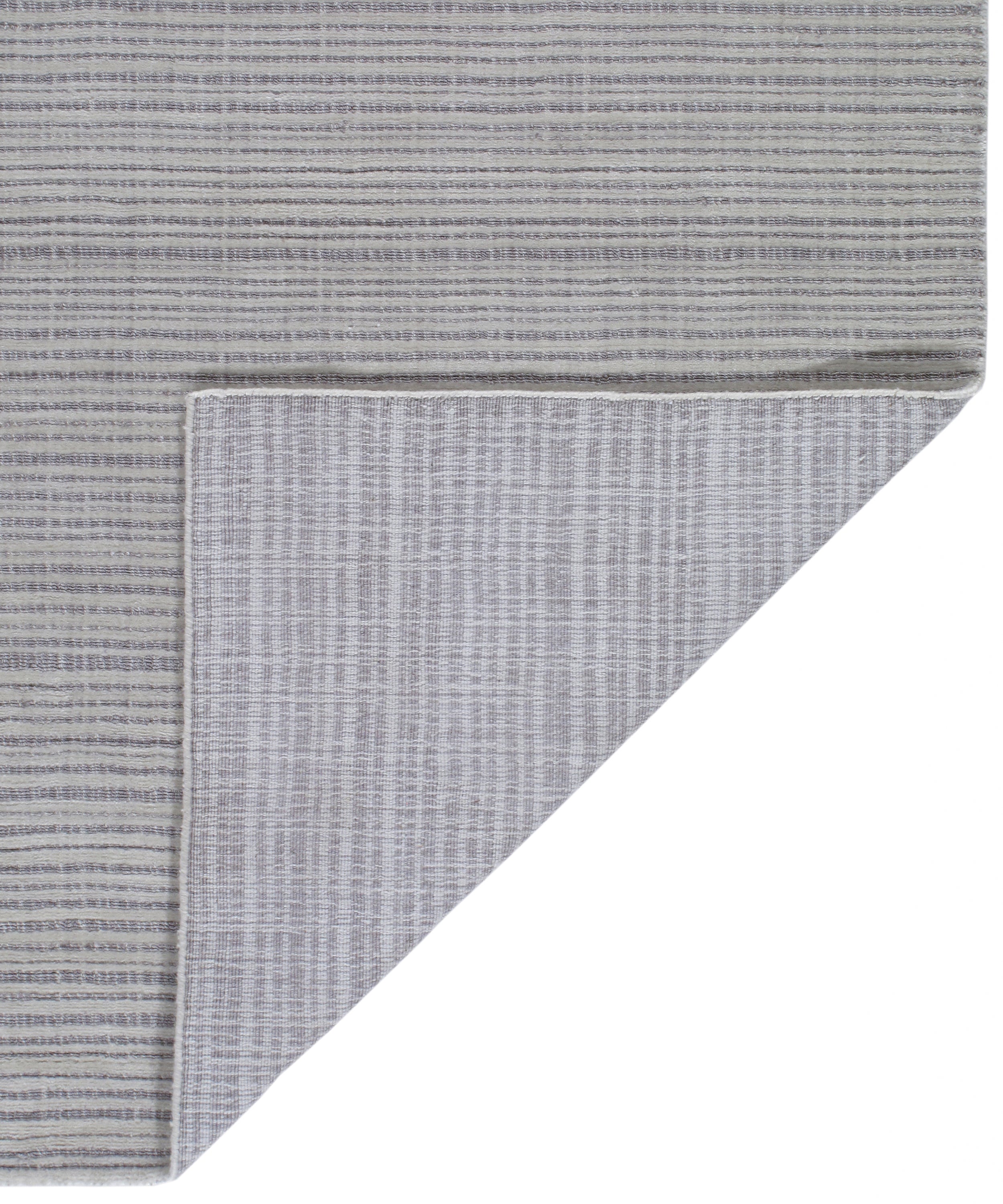 Contemporary Linear Weave Rug in Cool Graphite Grey