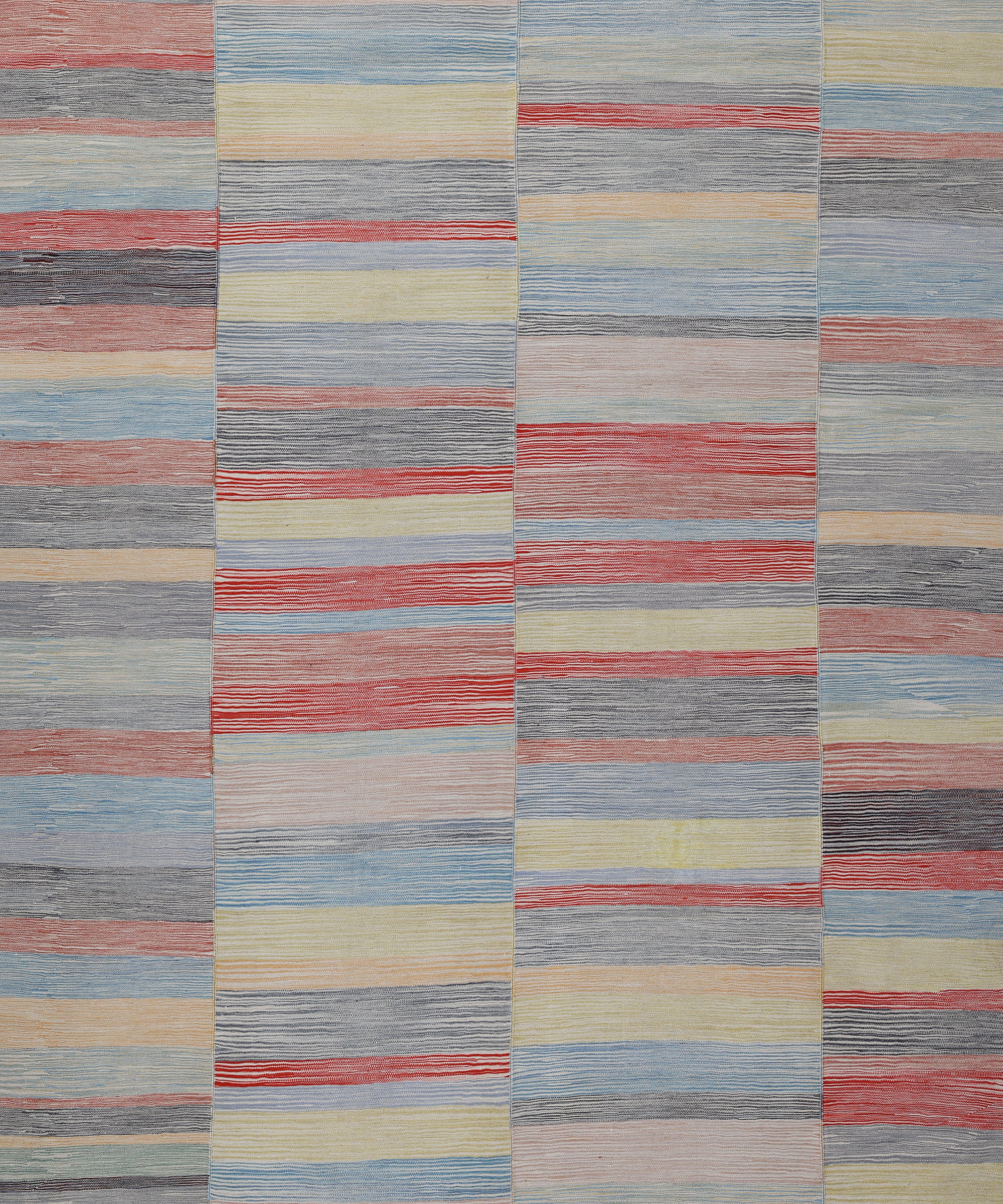 Modern Colorblock Flatweave in Sand, Indigo, Brick, and Citron