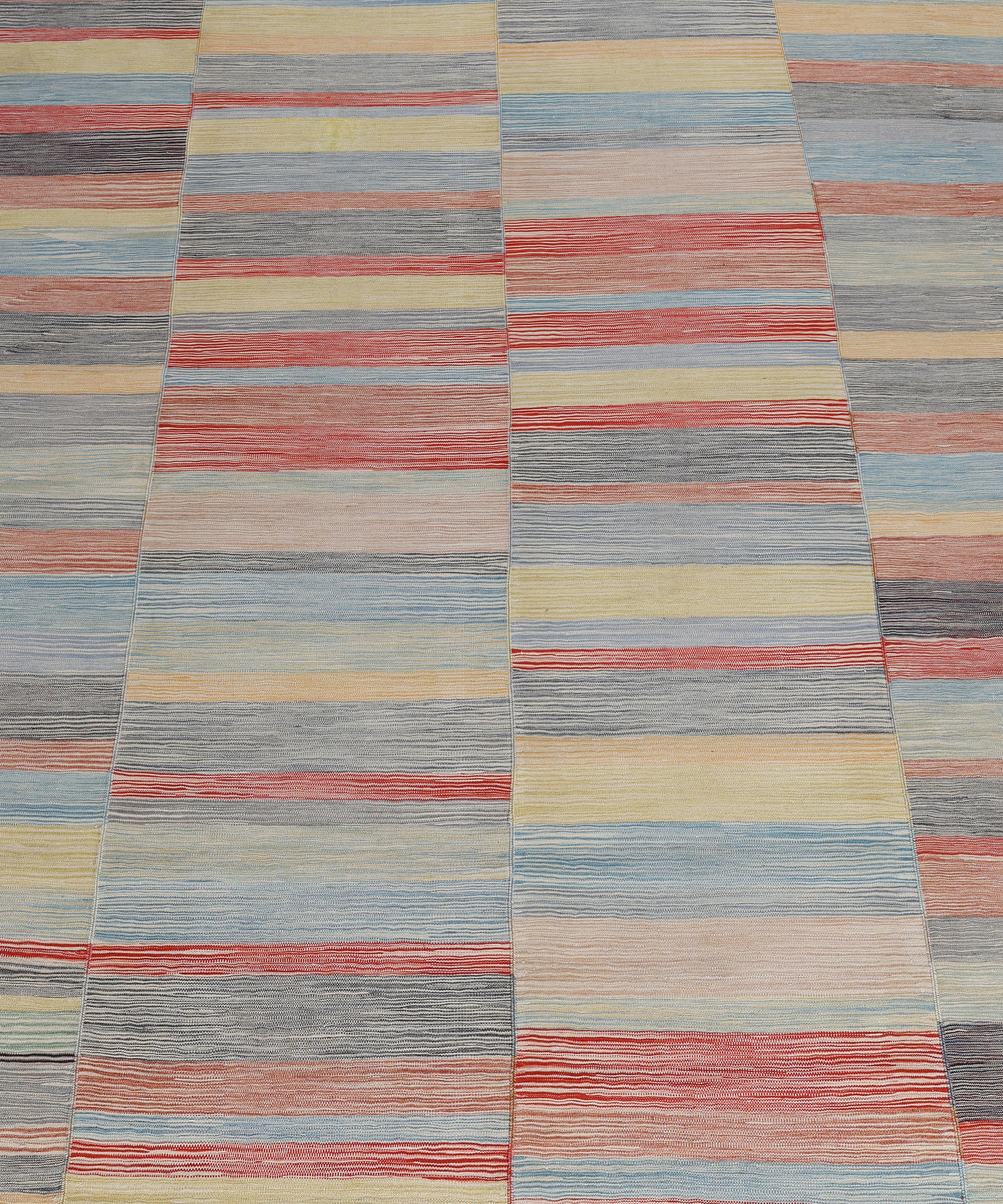 Modern Colorblock Flatweave in Sand, Indigo, Brick, and Citron