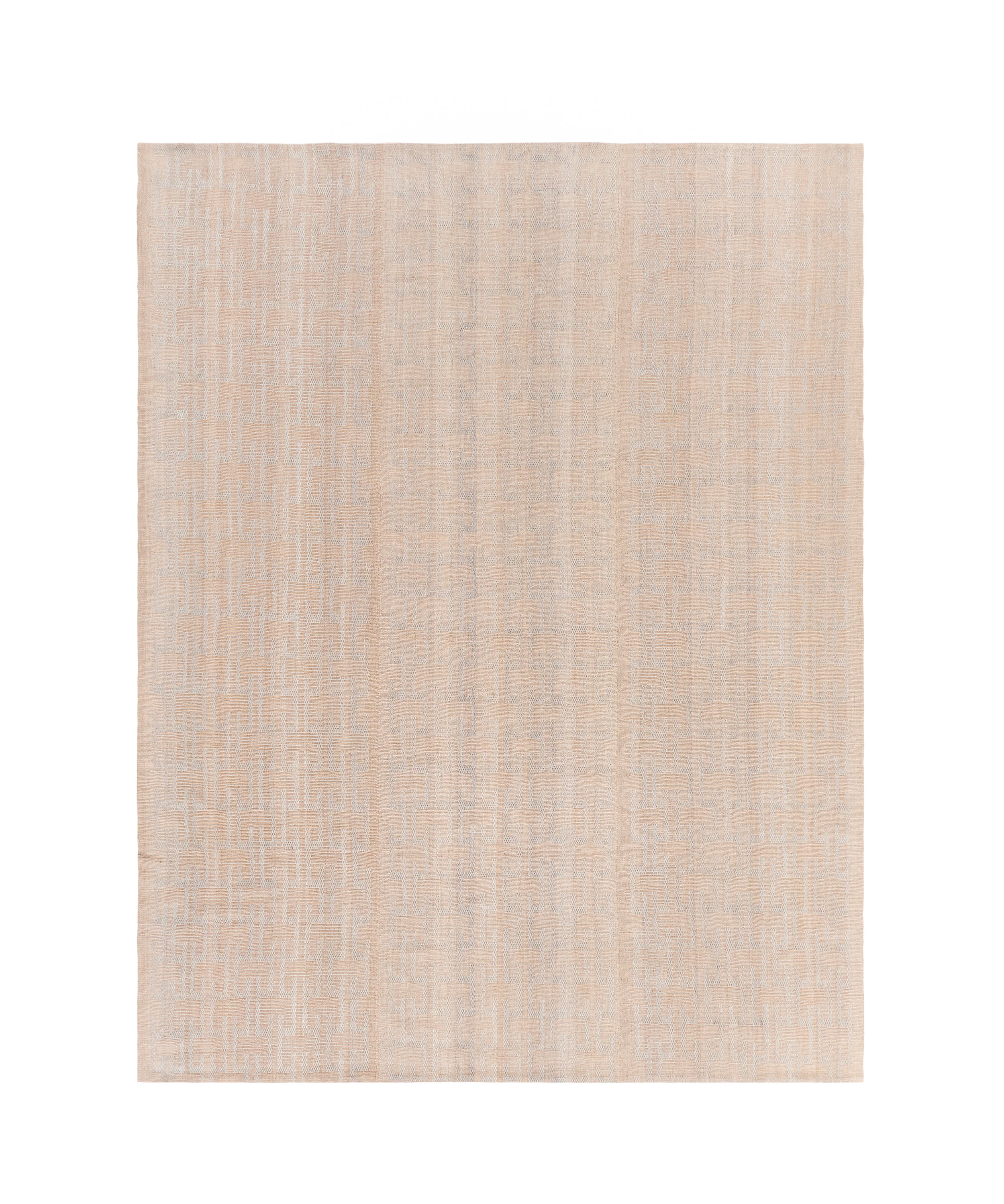 Handwoven Wool Rug in Blush Beige with Subtle Textural Weave