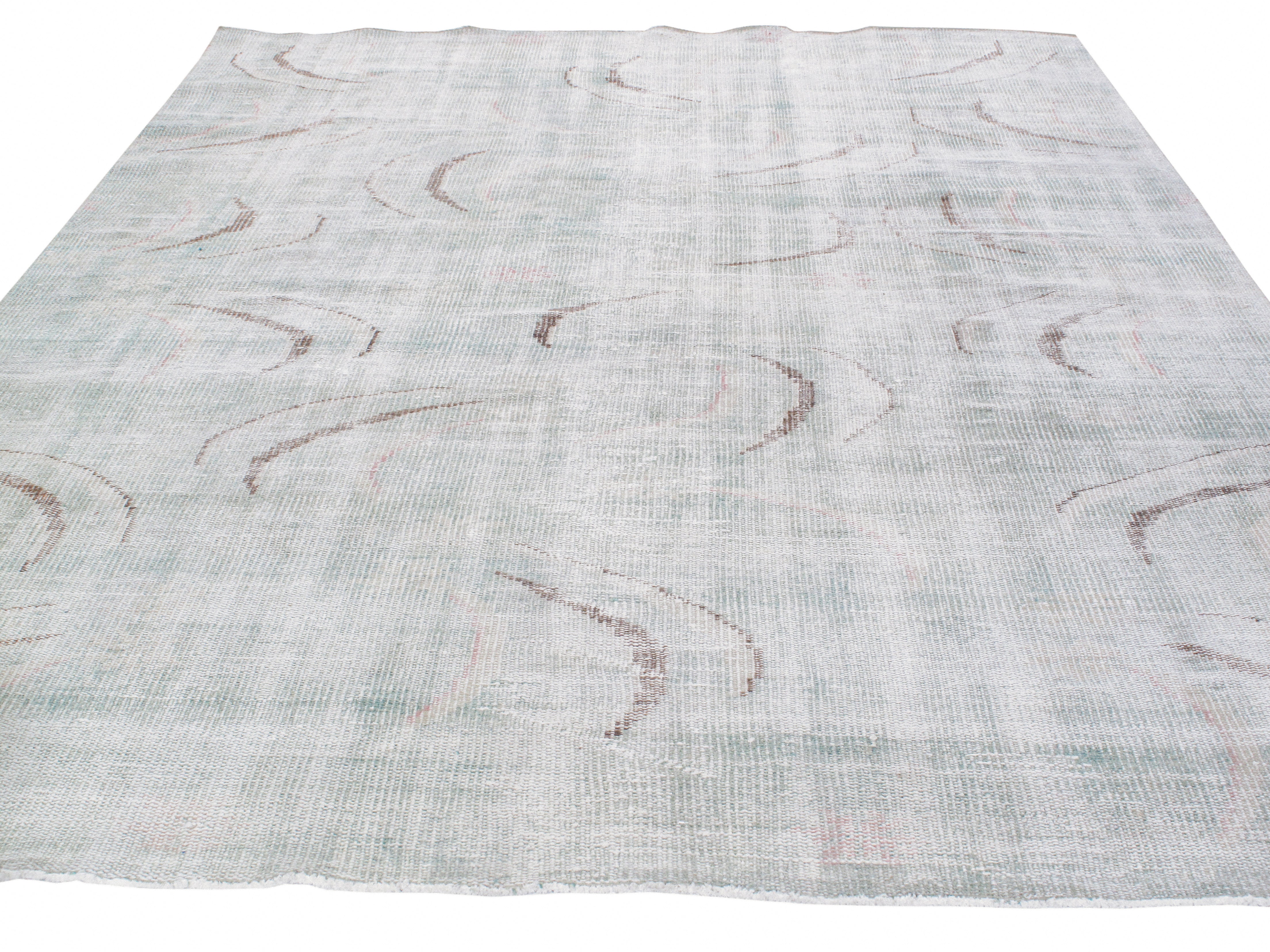 Vintage Turkish Art Deco Rug in Soft Pastels