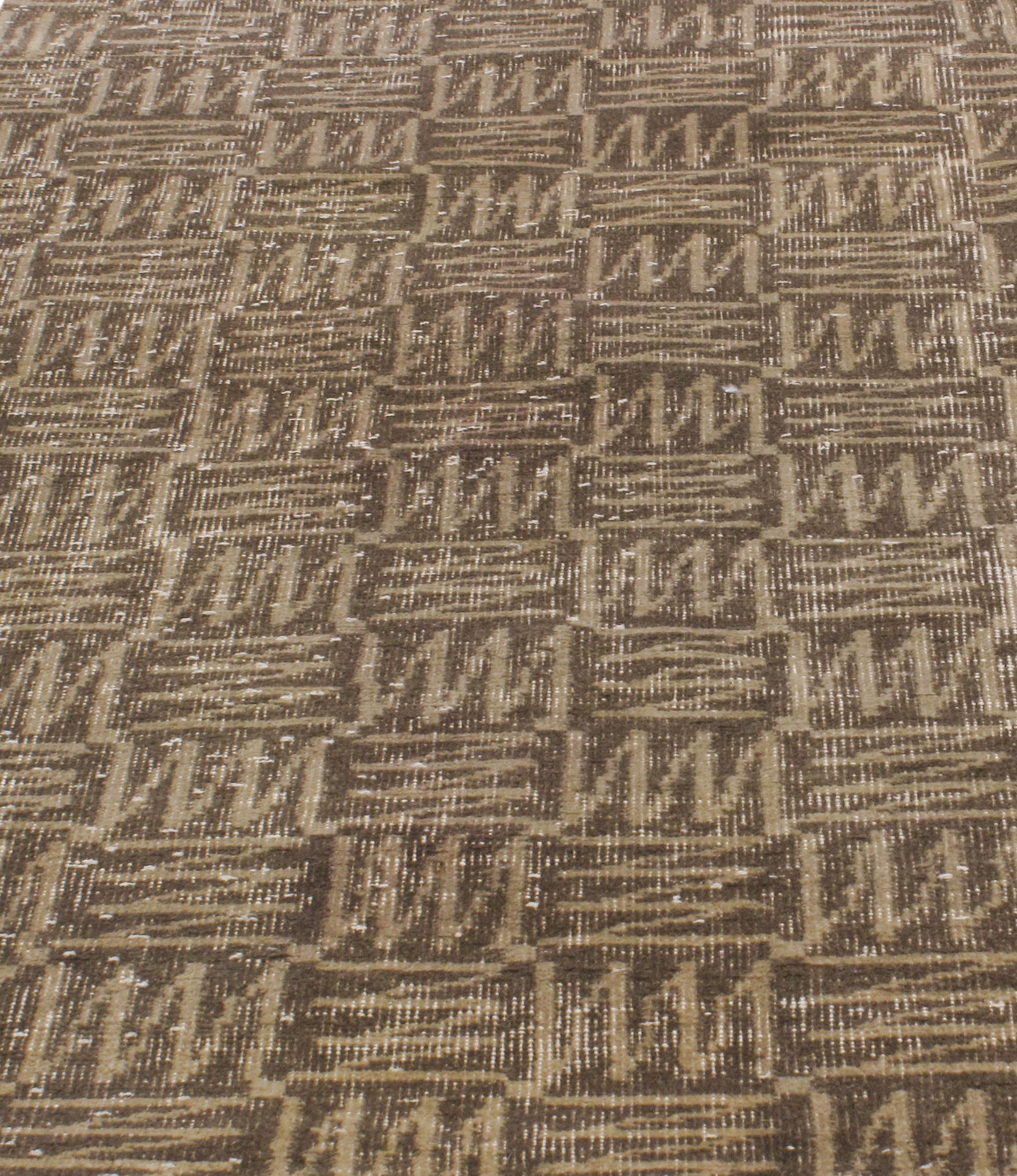Vintage Geometric Art Deco Flatweave Rug
