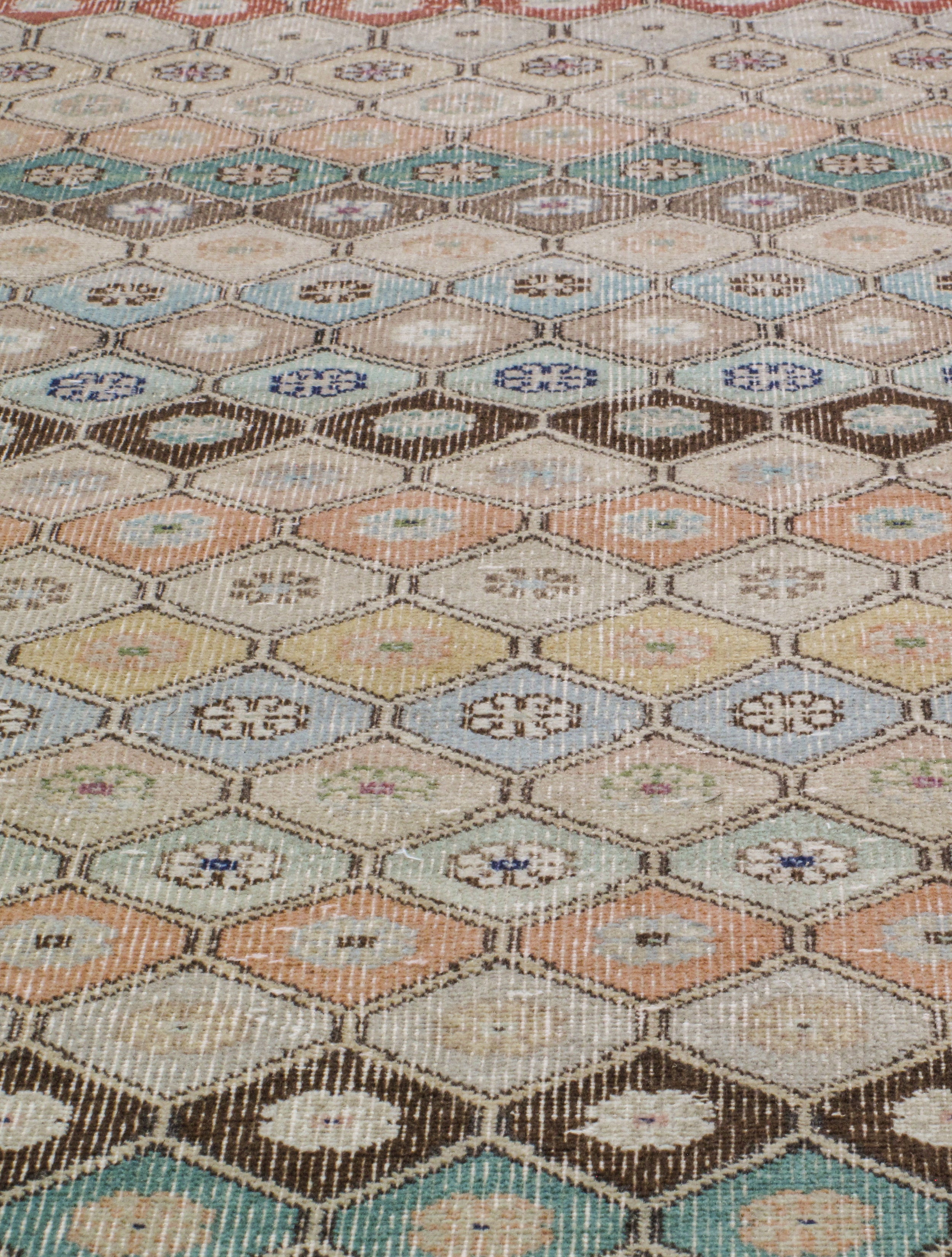 Vintage Multicolor Diamond Flatweave Rug