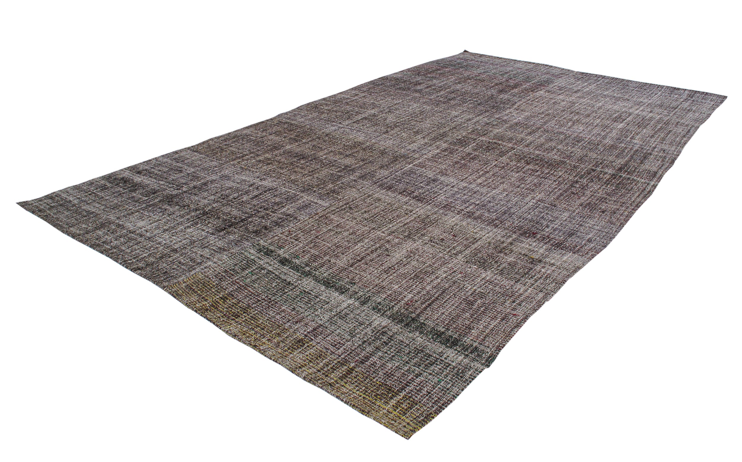 Vintage Earth-Toned Flatweave Rug with Subtle Color Shifts