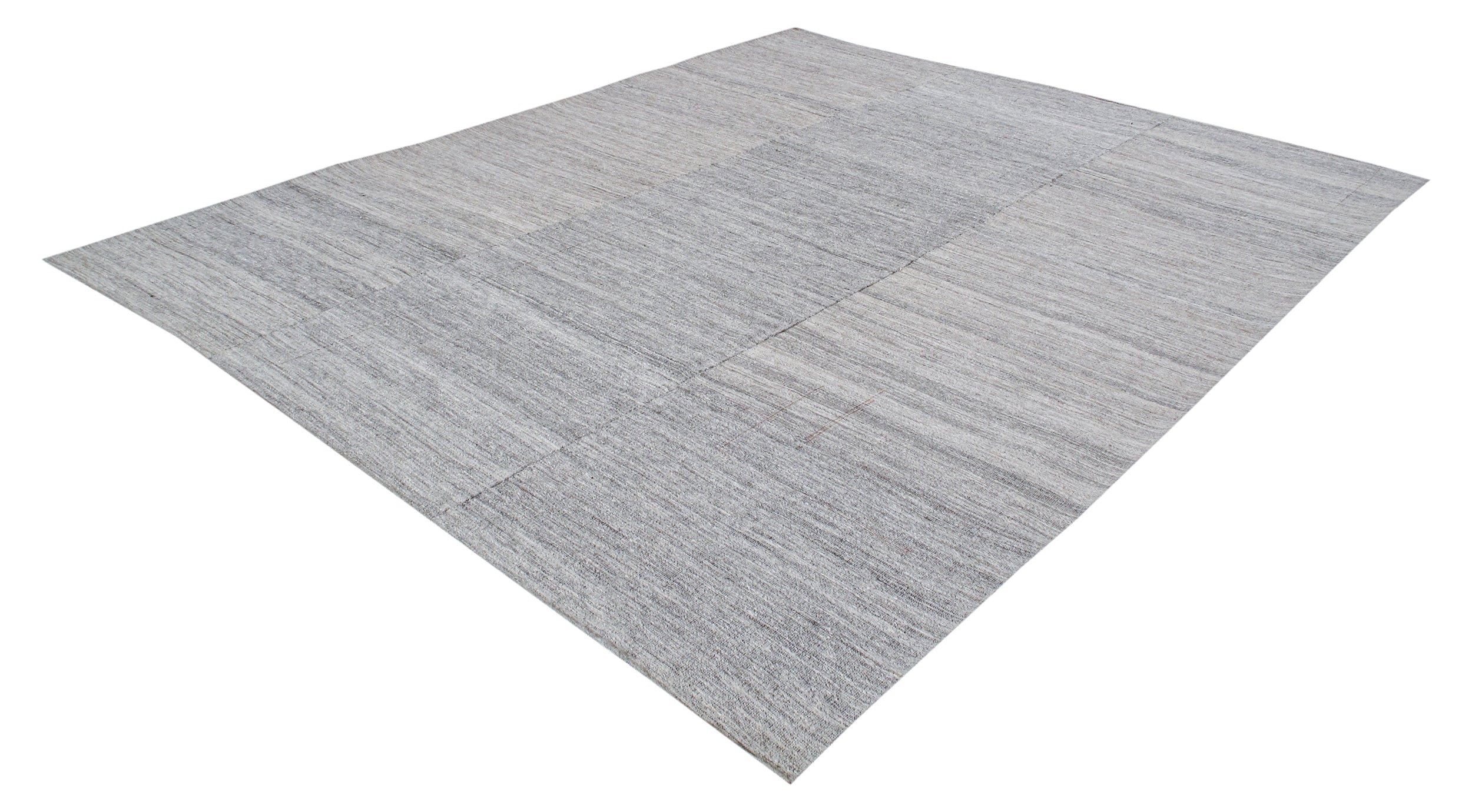 Modern Neutral Flatweave Rug with Tonal Block Pattern