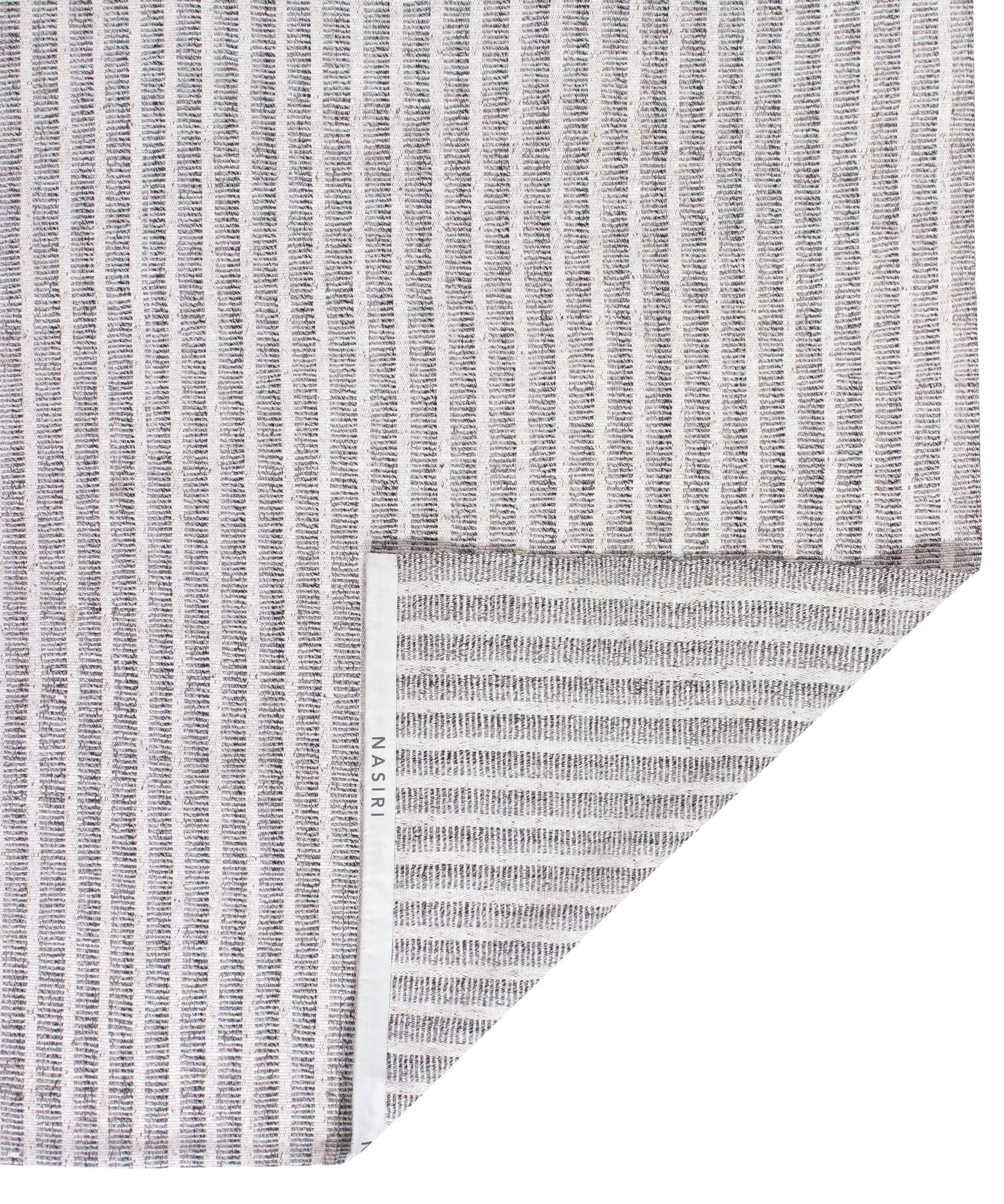 Minimalist Ivory and Slate Wool Rug with Woven Grid Texture