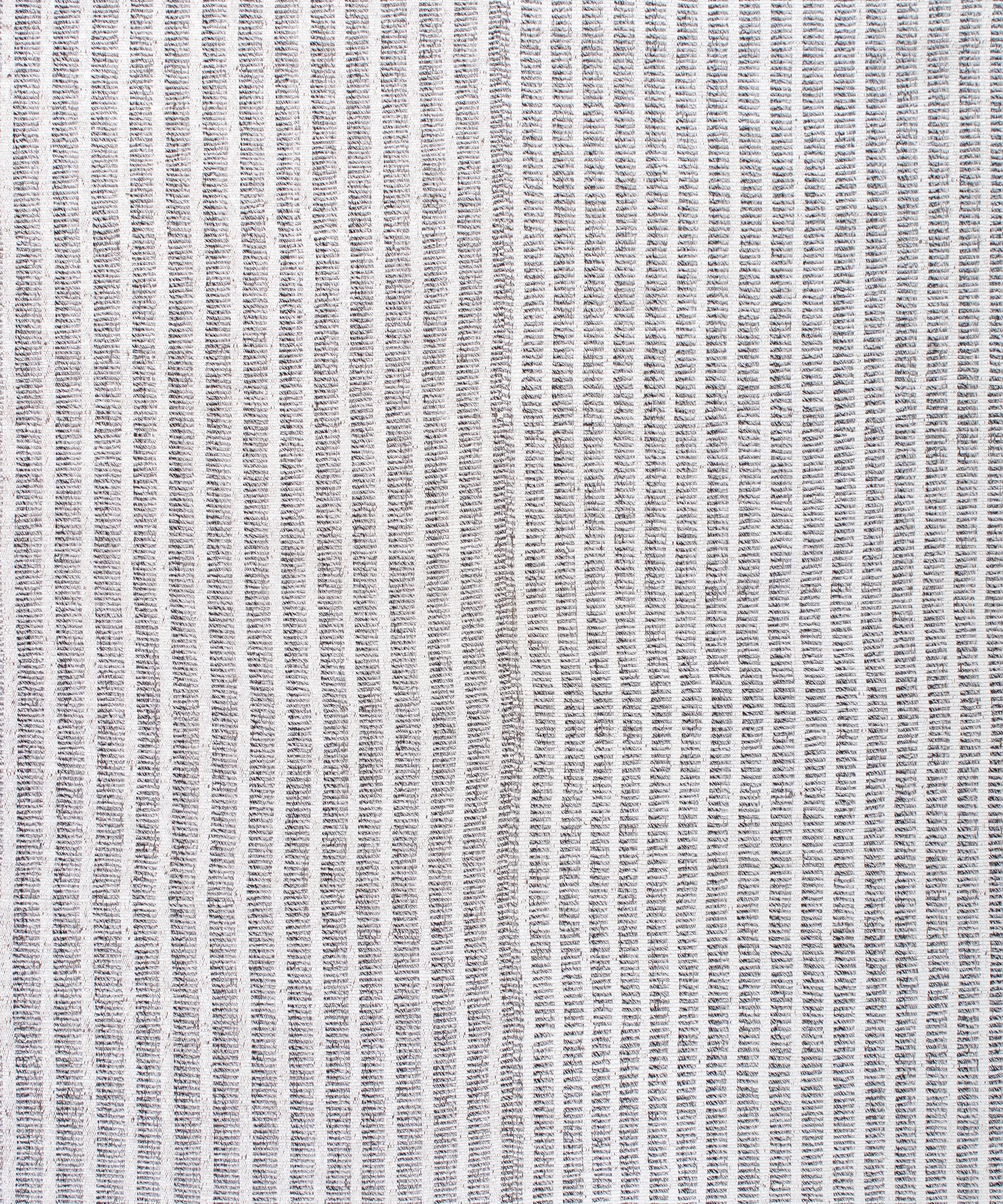 Minimalist Ivory and Slate Wool Rug with Woven Grid Texture