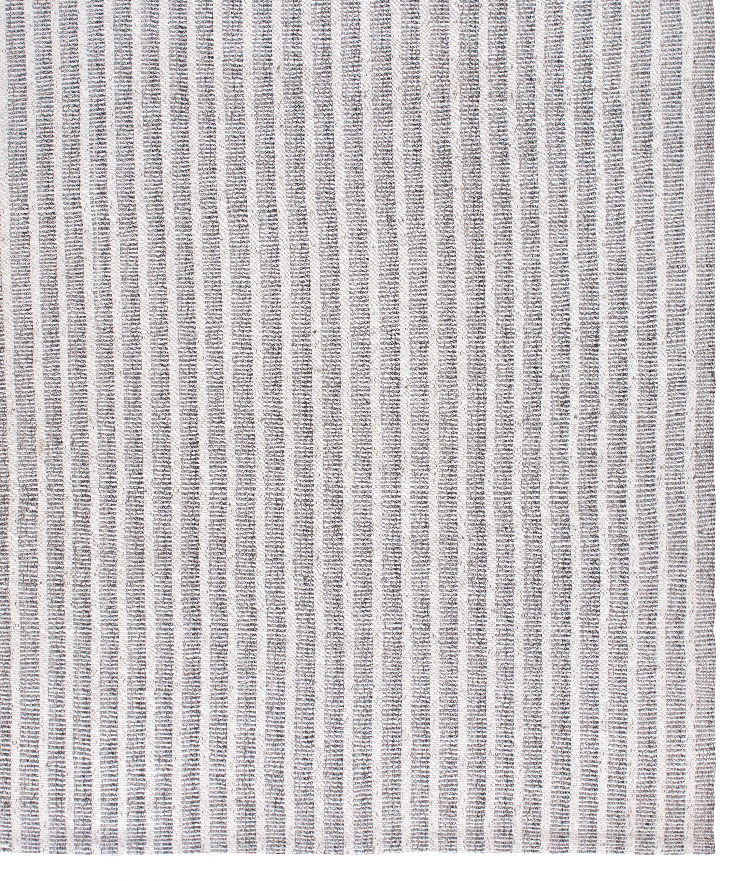 Minimalist Ivory and Slate Wool Rug with Woven Grid Texture
