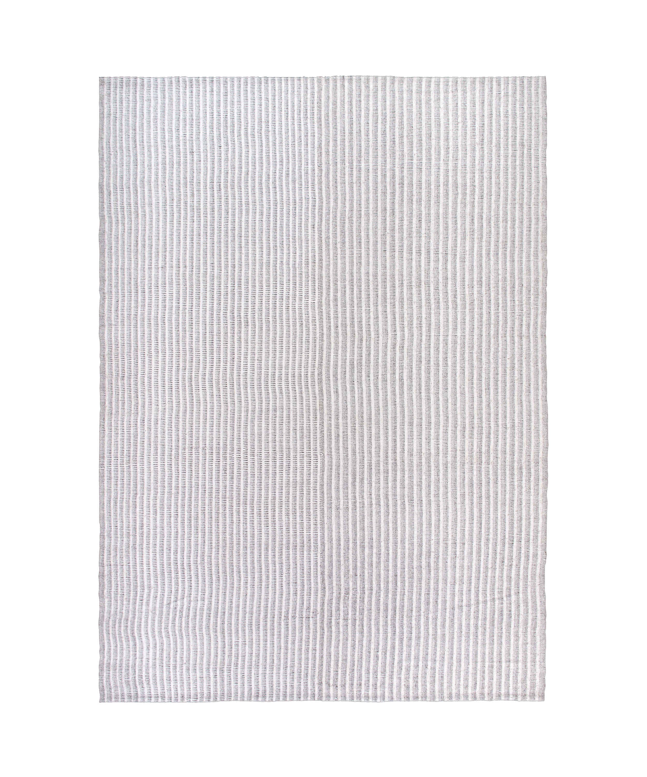 Minimalist Ivory and Slate Wool Rug with Woven Grid Texture