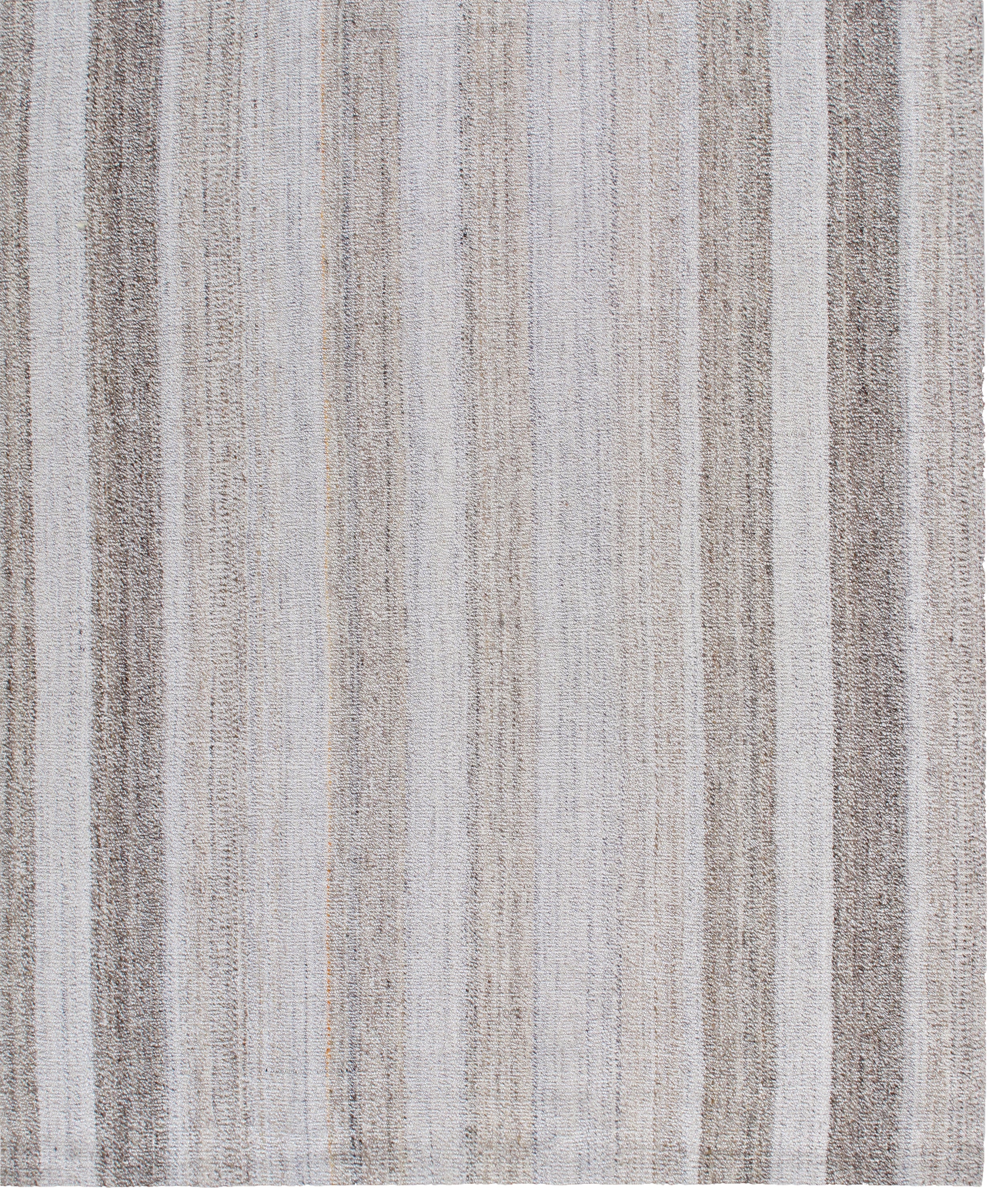 Handwoven Wool Rug in Mist Grey with Subtle Horizontal Striations