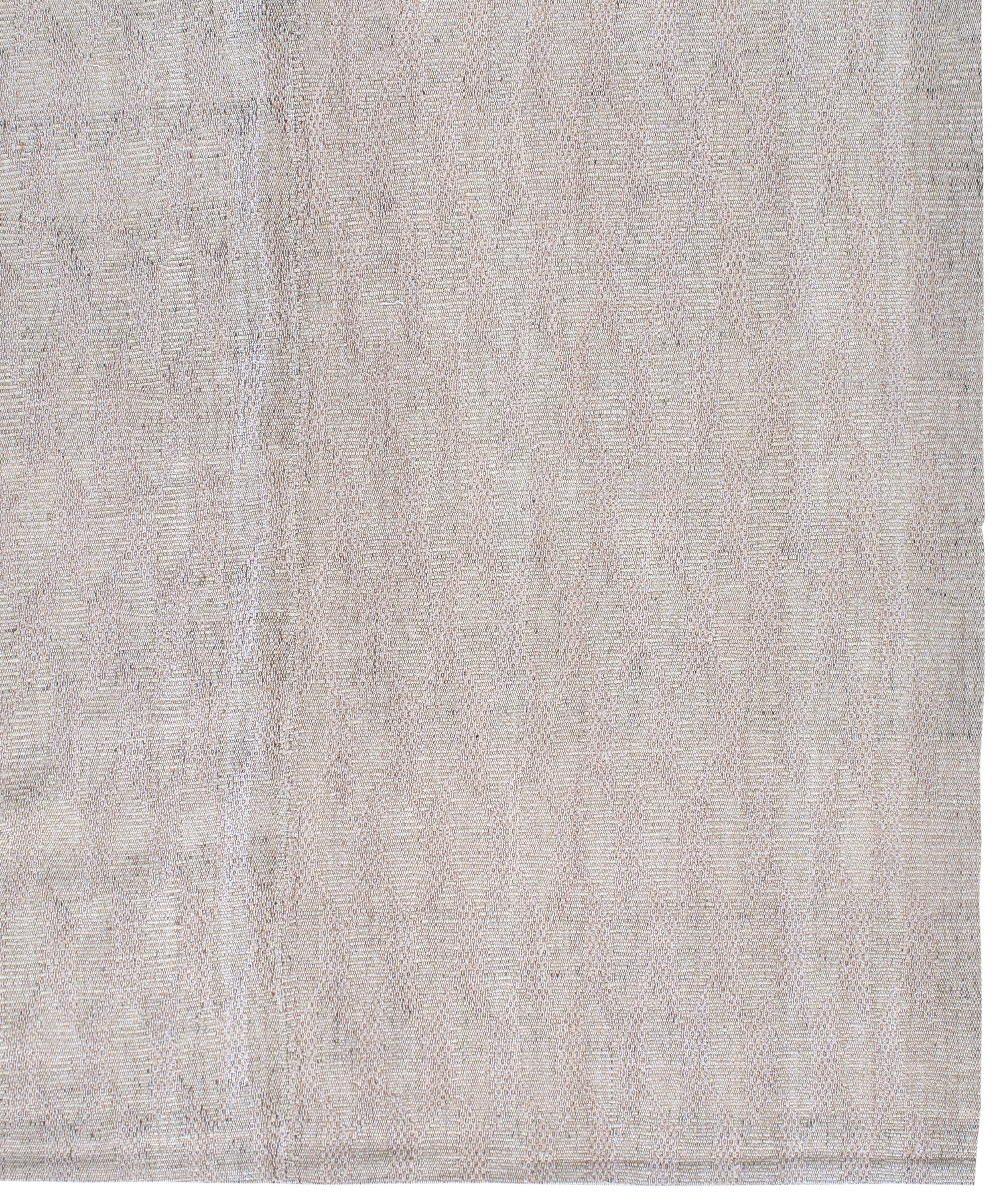 Neutral Grey Wool Rug with Soft Grid Texture and Tonal Depth