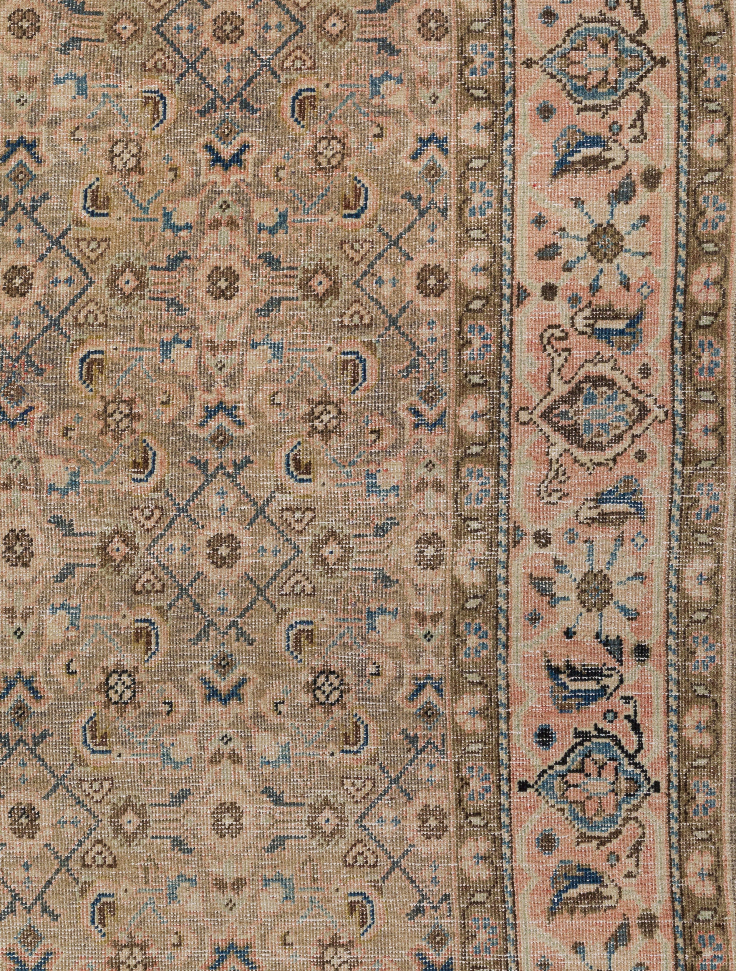 Vintage-Inspired Persian Rug in Earthy Taupe and Blush