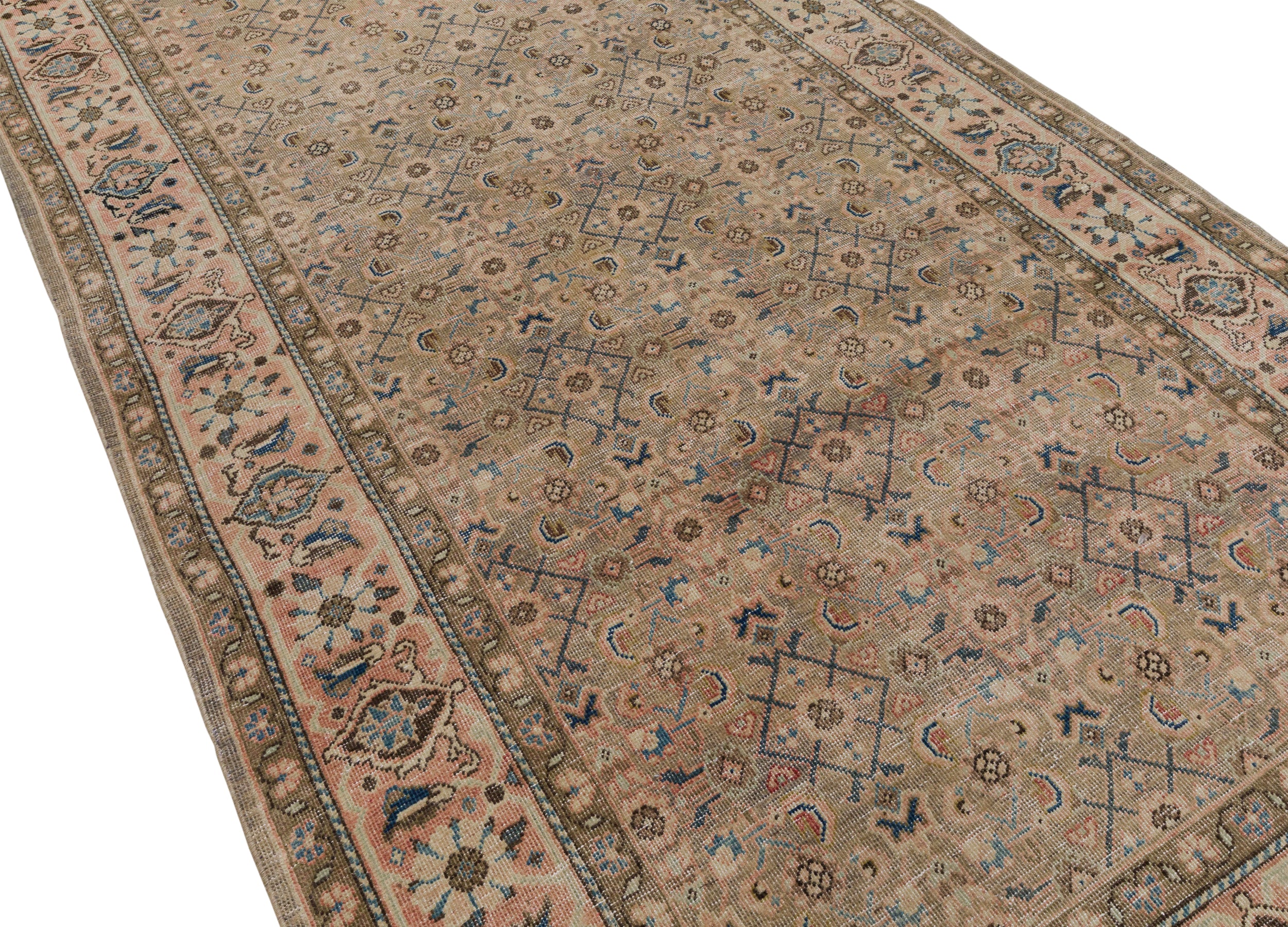 Vintage-Inspired Persian Rug in Earthy Taupe and Blush