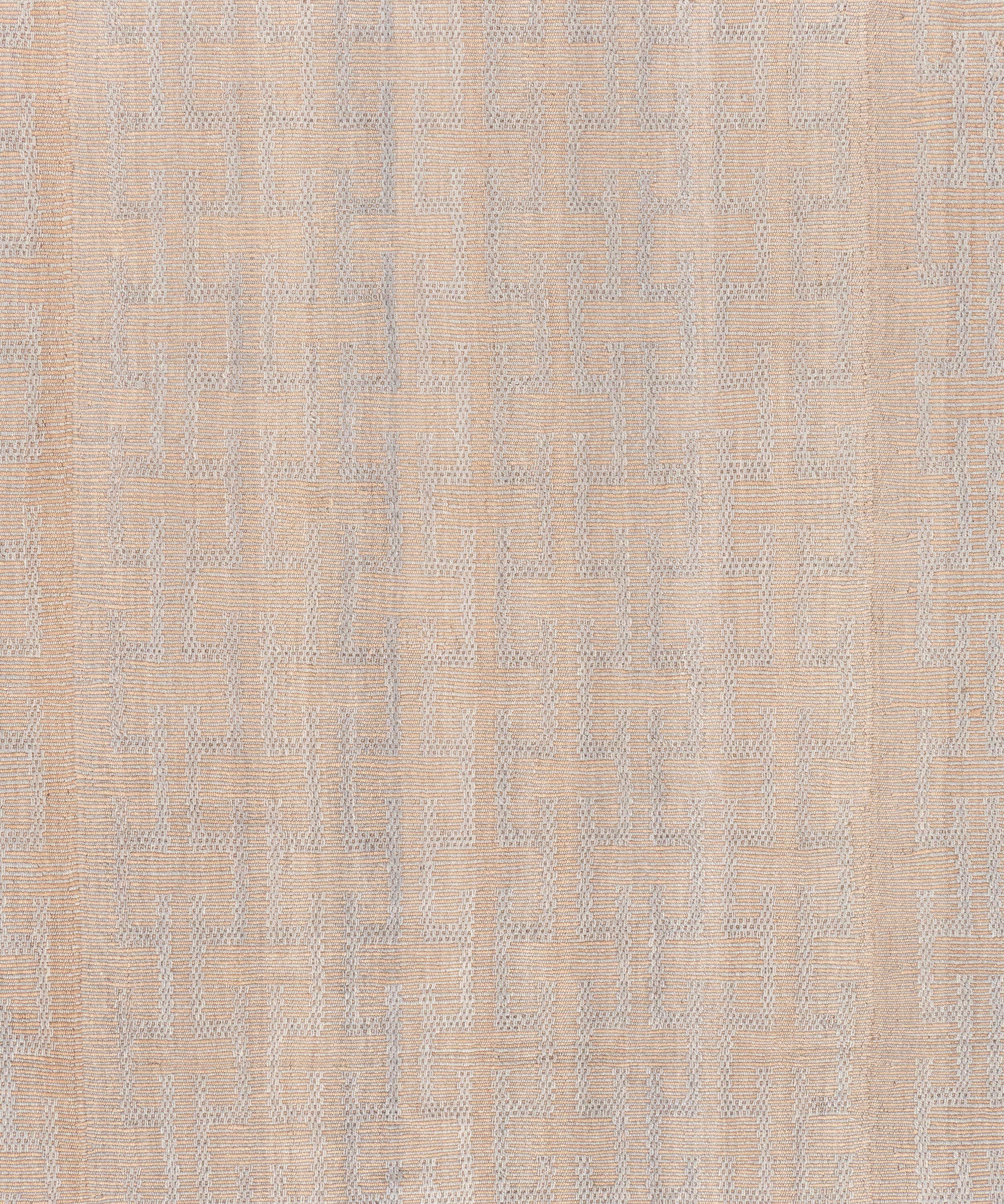Handwoven Wool Rug in Blush Beige with Subtle Textural Weave