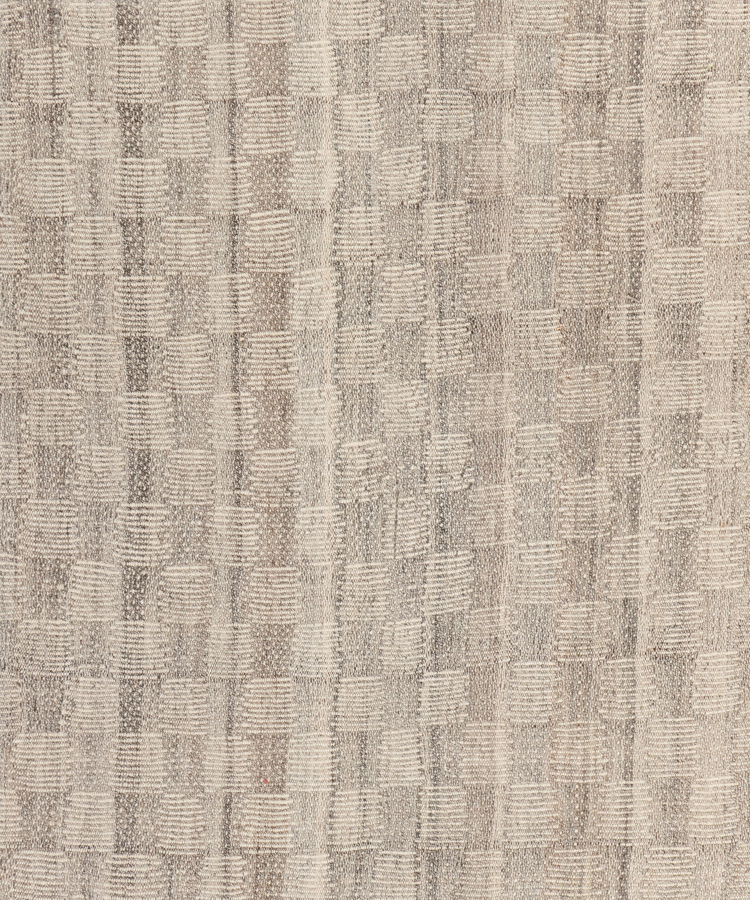 Handwoven Wool Rug in Warm Ivory with Subtle Woven Stripe Texture