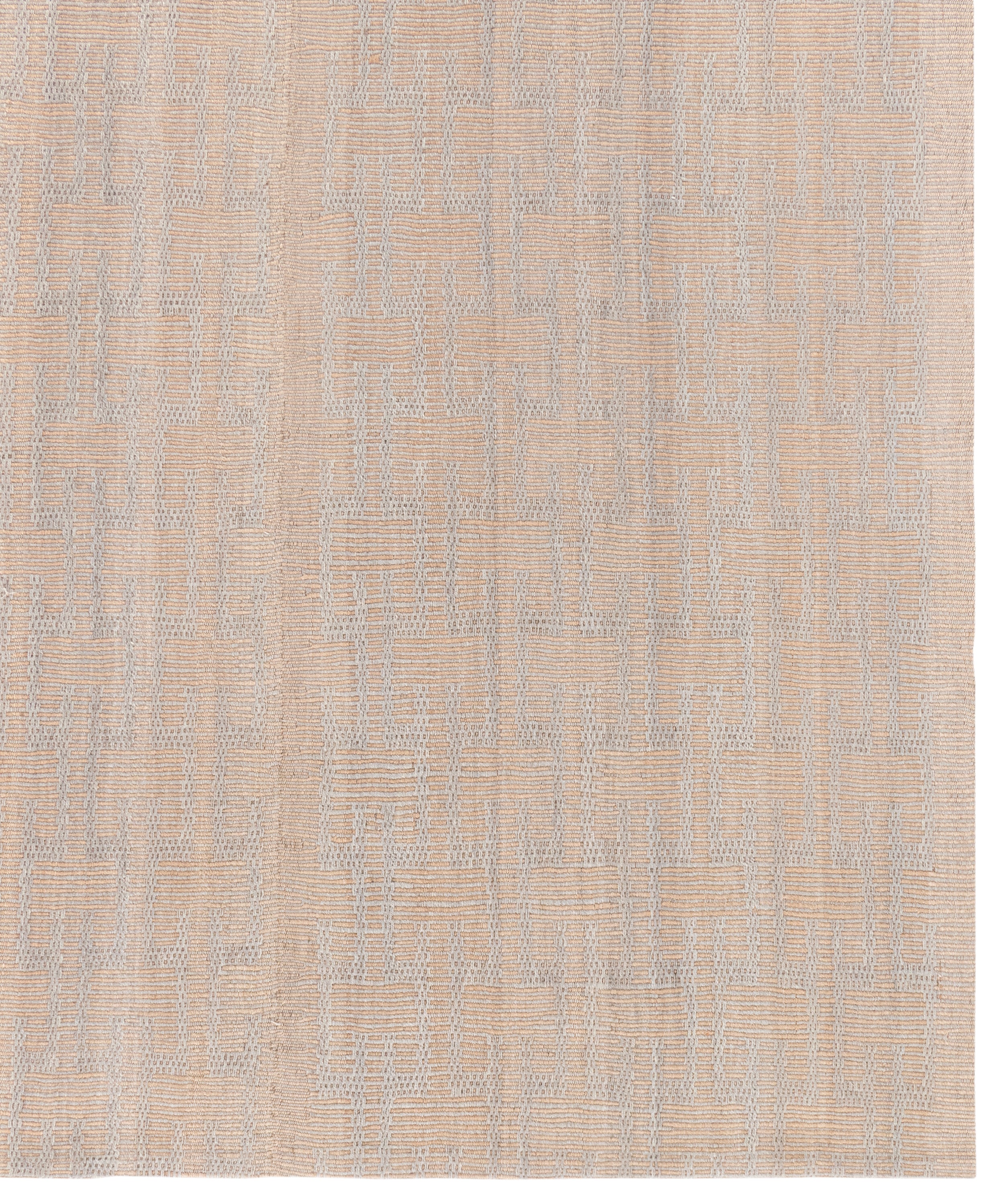 Handwoven Wool Rug in Blush Beige with Subtle Textural Weave