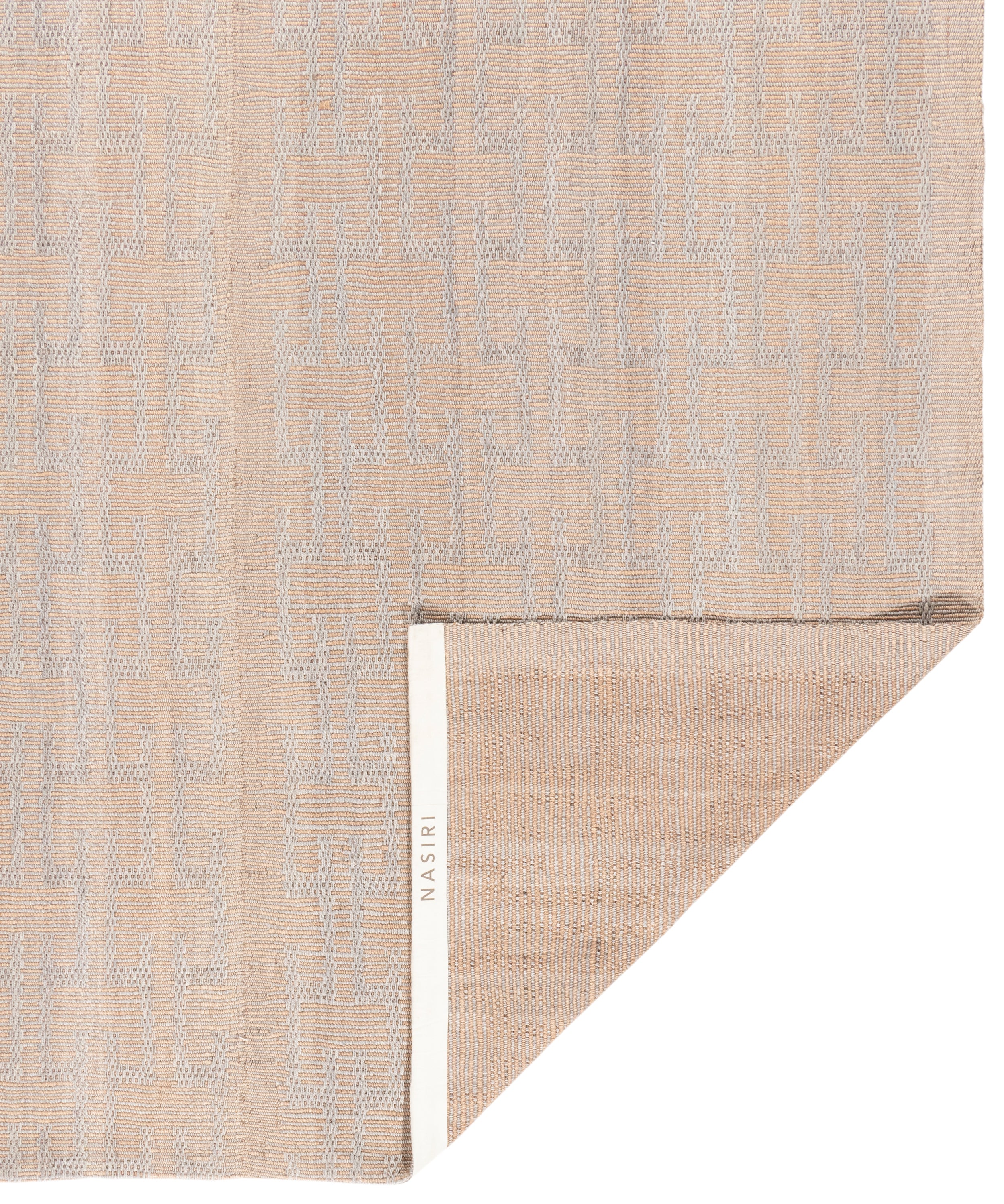 Handwoven Wool Rug in Blush Beige with Subtle Textural Weave